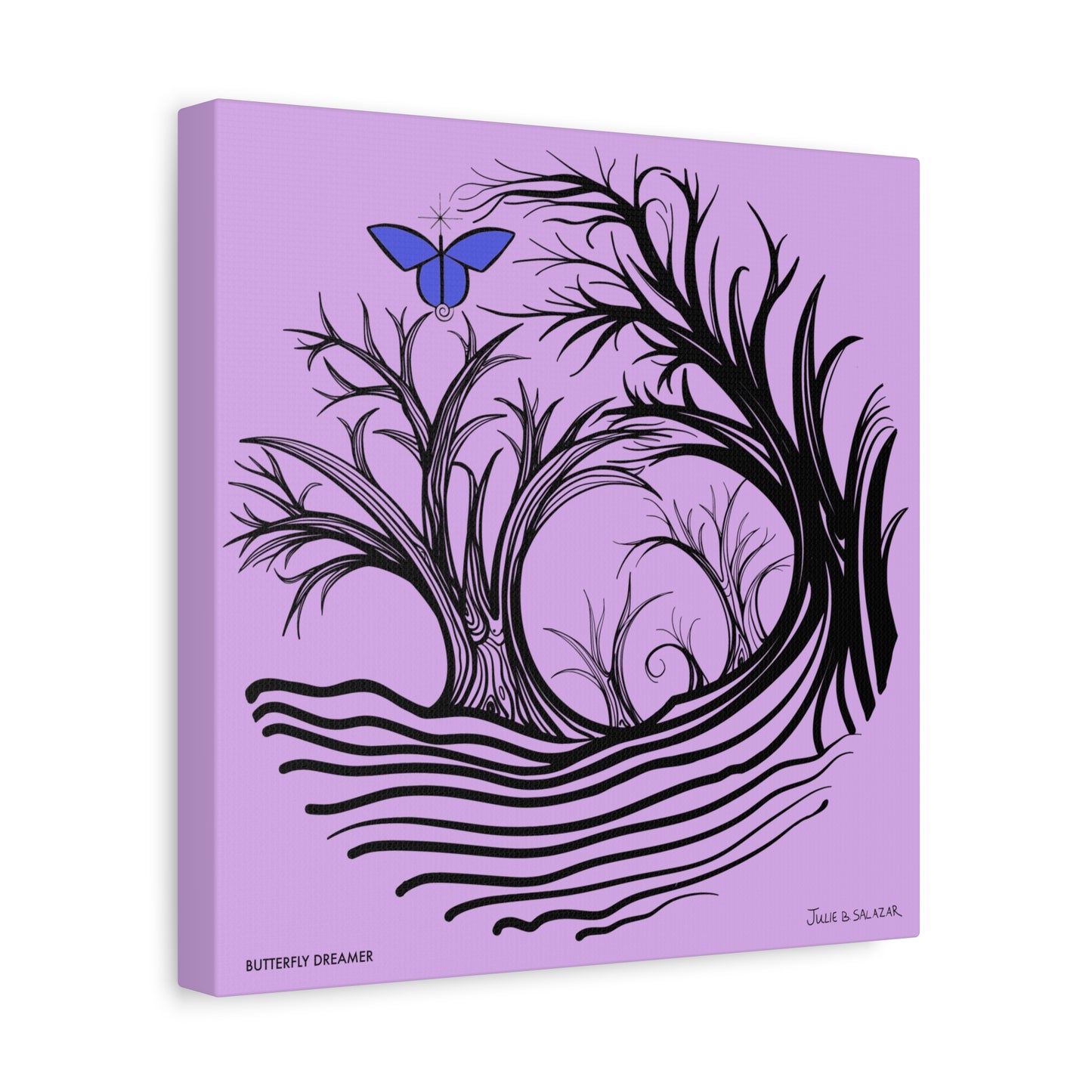 “Butterfly Dreamer”, IMAGINE™ Series, Hand-Drawn Art Print, Wall Art Collection, Stretched Canvas , 6 x 6 inches, 20 x 20 inches, 36 x 36 inches, plus 7 More Sizes
