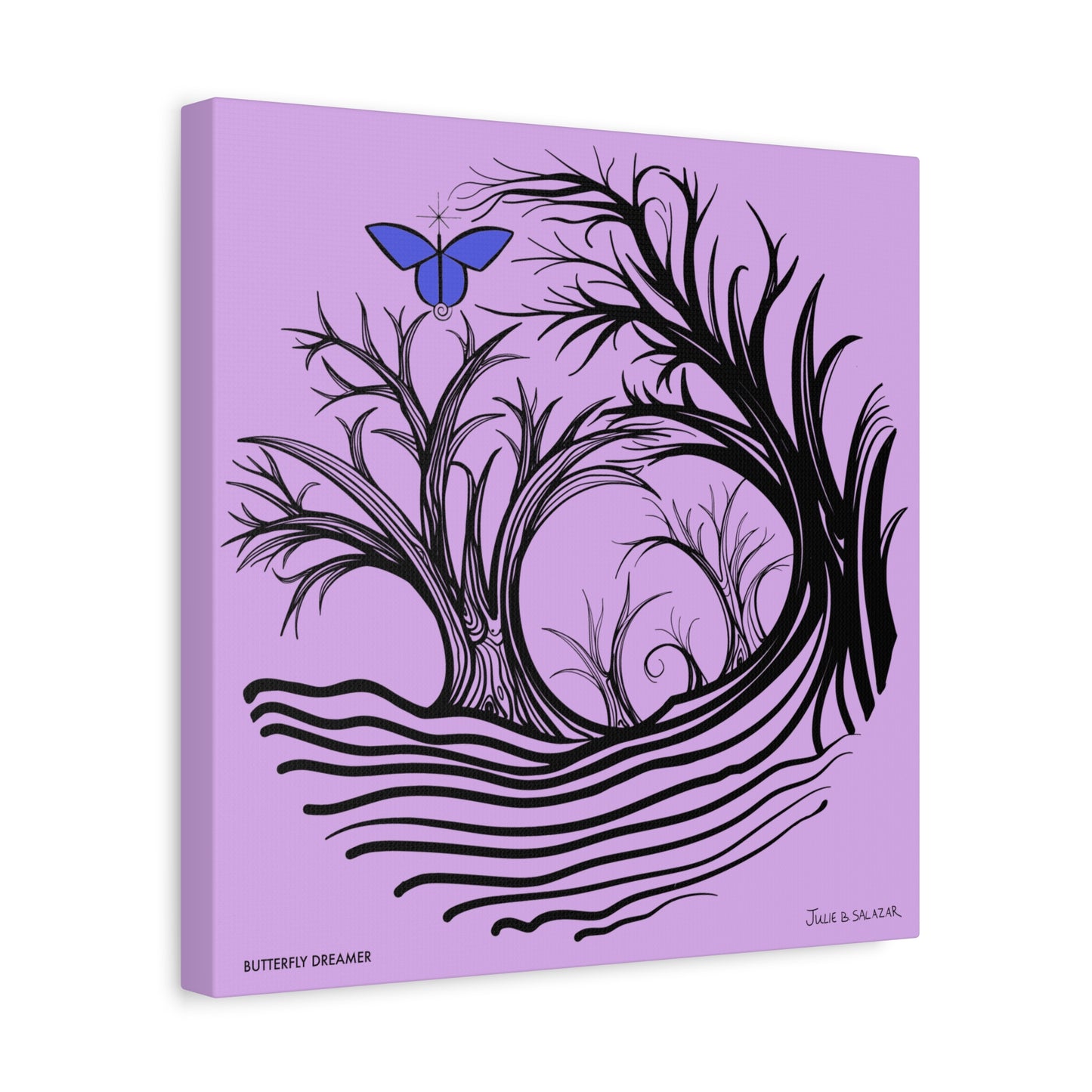 “Butterfly Dreamer”, IMAGINE™ Series, Hand-Drawn Art Print, Wall Art Collection, Stretched Canvas , 6 x 6 inches, 20 x 20 inches, 36 x 36 inches, plus 7 More Sizes