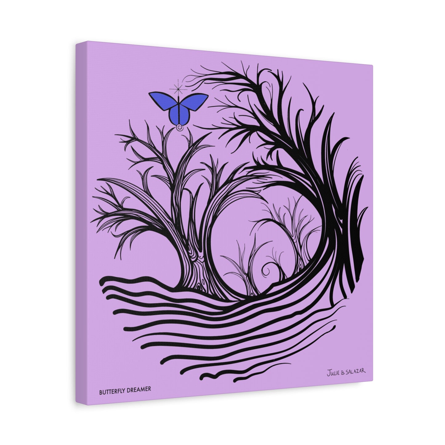 “Butterfly Dreamer”, IMAGINE™ Series, Hand-Drawn Art Print, Wall Art Collection, Stretched Canvas , 6 x 6 inches, 20 x 20 inches, 36 x 36 inches, plus 7 More Sizes