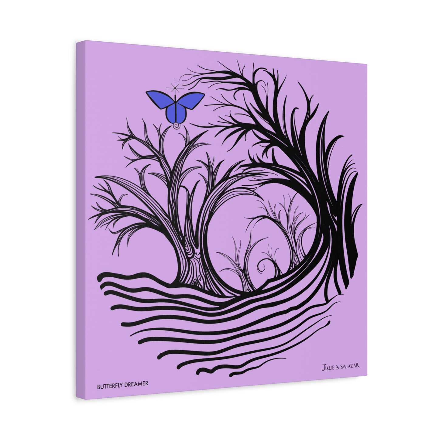“Butterfly Dreamer”, IMAGINE™ Series, Hand-Drawn Art Print, Wall Art Collection, Stretched Canvas , 6 x 6 inches, 20 x 20 inches, 36 x 36 inches, plus 7 More Sizes