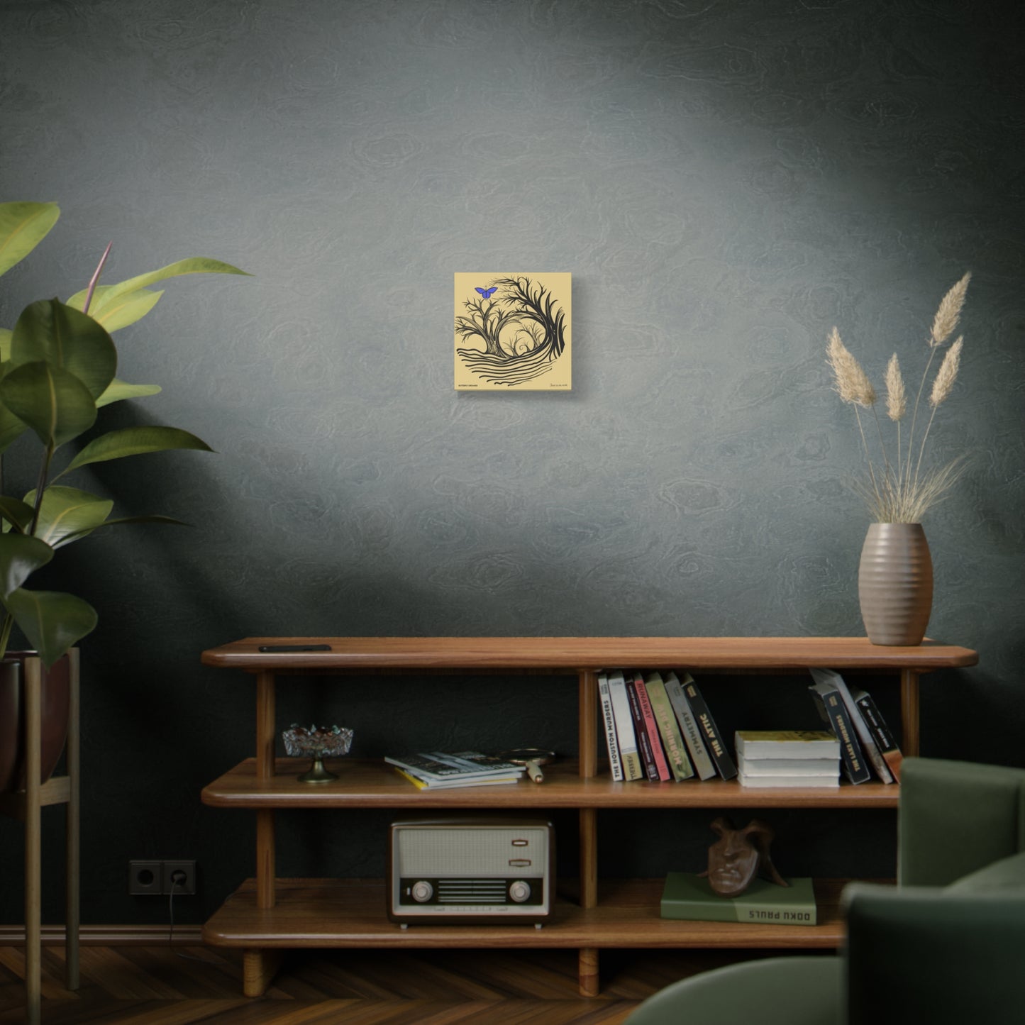“Butterfly Dreamer”, IMAGINE™ Series, Hand-Drawn Art Print, Wall Art Collection, Stretched Canvas , 6 x 6 inches, 20 x 20 inches, 36 x 36 inches, plus 7 More Sizes