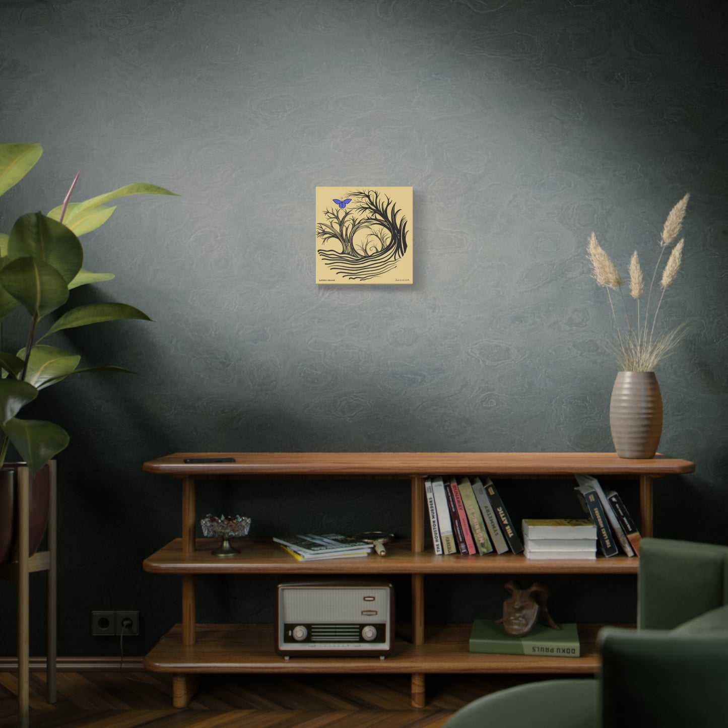 “Butterfly Dreamer”, IMAGINE™ Series, Hand-Drawn Art Print, Wall Art Collection, Stretched Canvas , 6 x 6 inches, 20 x 20 inches, 36 x 36 inches, plus 7 More Sizes