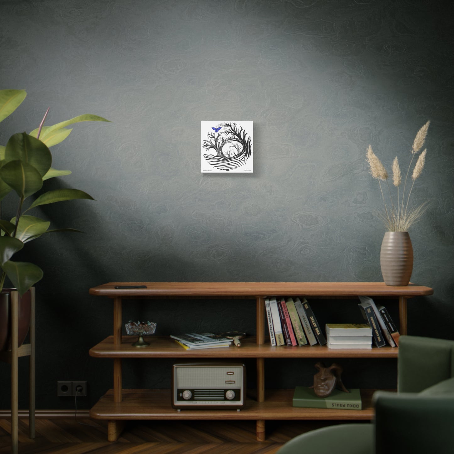 “Butterfly Dreamer”, IMAGINE™ Series, Hand-Drawn Art Print, Wall Art Collection, Stretched Canvas , 6 x 6 inches, 20 x 20 inches, 36 x 36 inches, plus 7 More Sizes