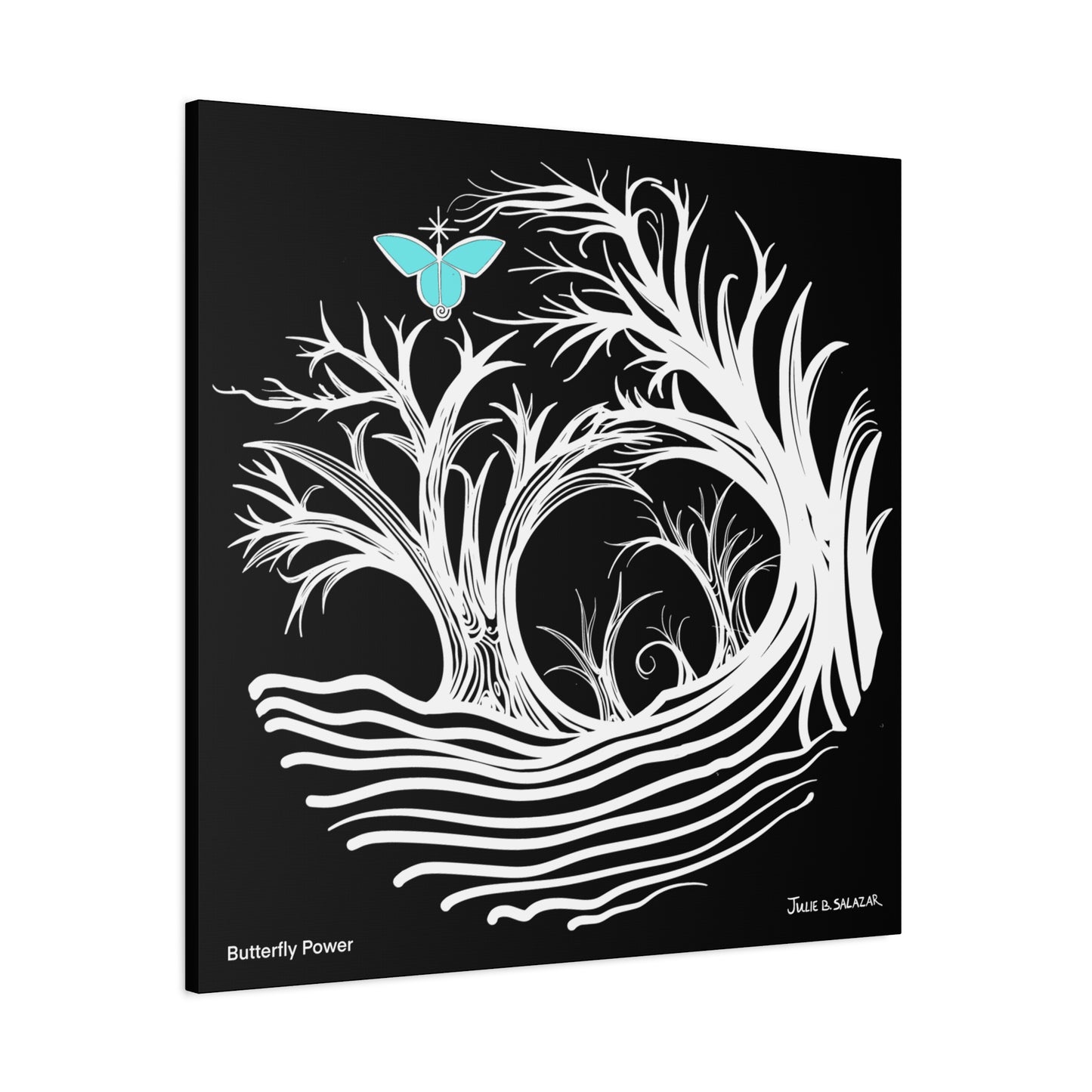 “Butterfly Power”, IMAGINE™ Series, Hand-Drawn Art Print, Wall Art Collection, Stretched Canvas , 6 x 6 inches, 20 x 20 inches, 36 x 36 inches, plus 7 More Sizes