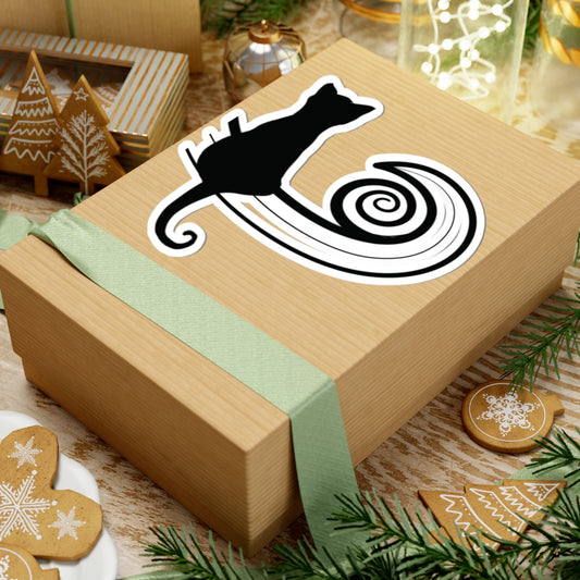 “Cosmic Wave”, IMAGINE™ Series, Hand-Drawn Art Print, Kiss-Cut Stickers, Stellar Kitty Cat Collection, 2, 3, 4, 6, inch