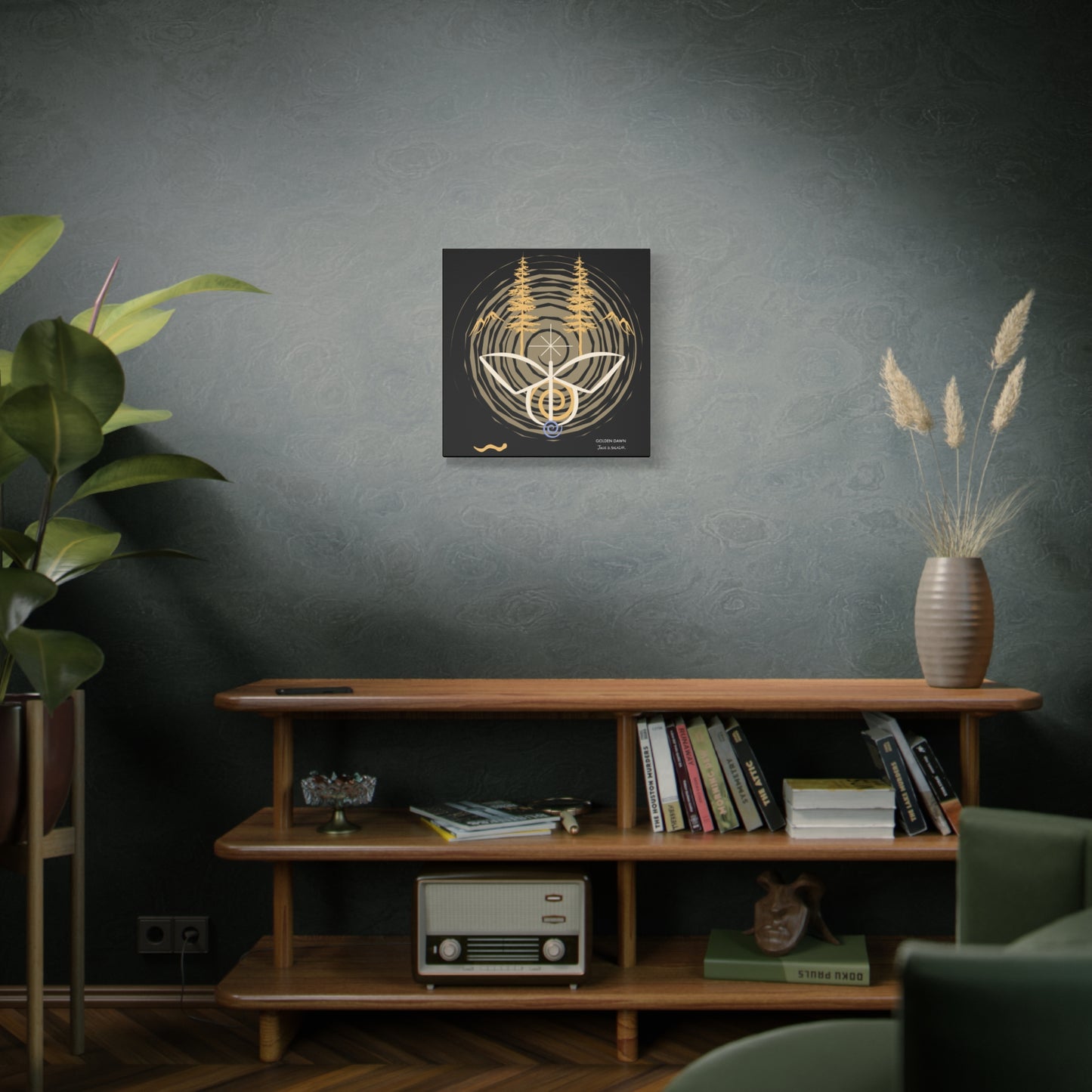 “Golden Dawn”, IMAGINE™ Series, Hand-Drawn Art Print, Wall Art Collection, Stretched Canvas , 6 x 6 inches, 20 x 20 inches, 36 x 36 inches, plus 7 More Sizes
