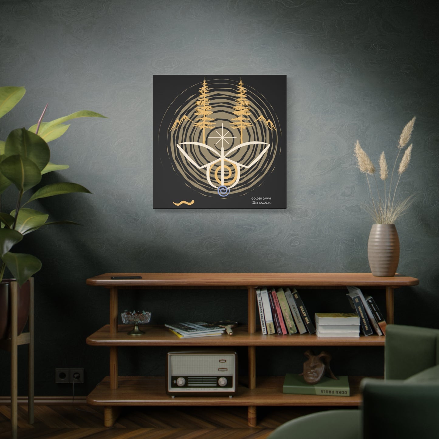 “Golden Dawn”, IMAGINE™ Series, Hand-Drawn Art Print, Wall Art Collection, Stretched Canvas , 6 x 6 inches, 20 x 20 inches, 36 x 36 inches, plus 7 More Sizes
