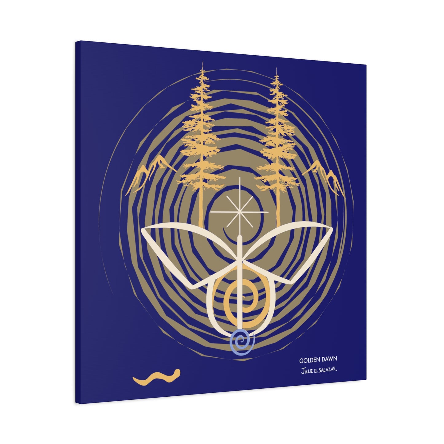 “Golden Dawn”, IMAGINE™ Series, Hand-Drawn Art Print, Wall Art Collection, Stretched Canvas , 6 x 6 inches, 20 x 20 inches, 36 x 36 inches, plus 7 More Sizes