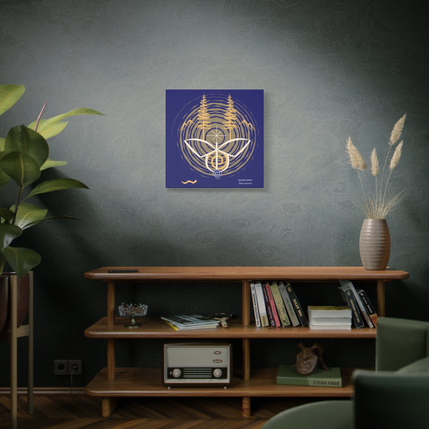 “Golden Dawn”, IMAGINE™ Series, Hand-Drawn Art Print, Wall Art Collection, Stretched Canvas , 6 x 6 inches, 20 x 20 inches, 36 x 36 inches, plus 7 More Sizes
