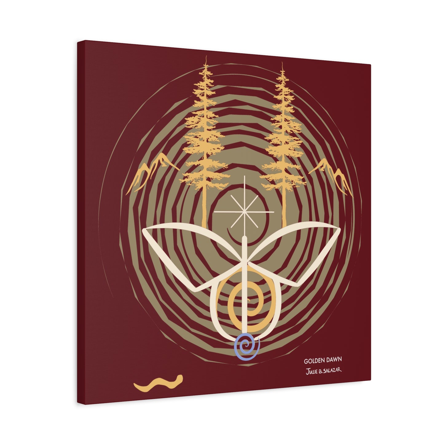 “Golden Dawn”, IMAGINE™ Series, Hand-Drawn Art Print, Wall Art Collection, Stretched Canvas , 6 x 6 inches, 20 x 20 inches, 36 x 36 inches, plus 7 More Sizes