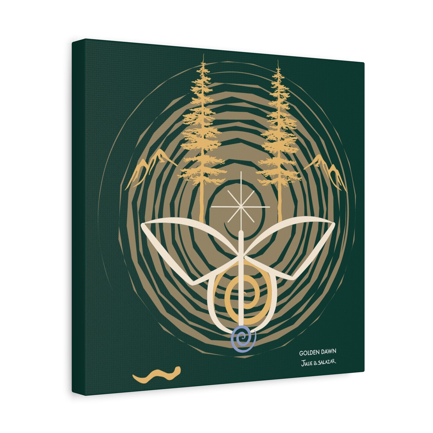 “Golden Dawn”, IMAGINE™ Series, Hand-Drawn Art Print, Wall Art Collection, Stretched Canvas , 6 x 6 inches, 20 x 20 inches, 36 x 36 inches, plus 7 More Sizes