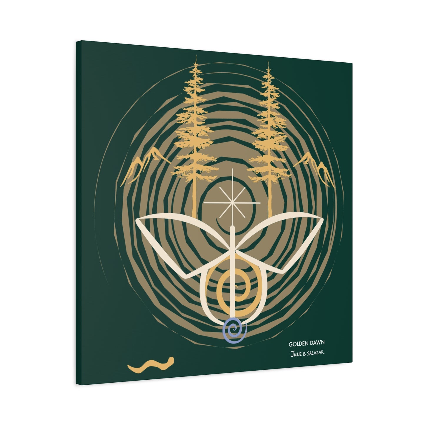 “Golden Dawn”, IMAGINE™ Series, Hand-Drawn Art Print, Wall Art Collection, Stretched Canvas , 6 x 6 inches, 20 x 20 inches, 36 x 36 inches, plus 7 More Sizes