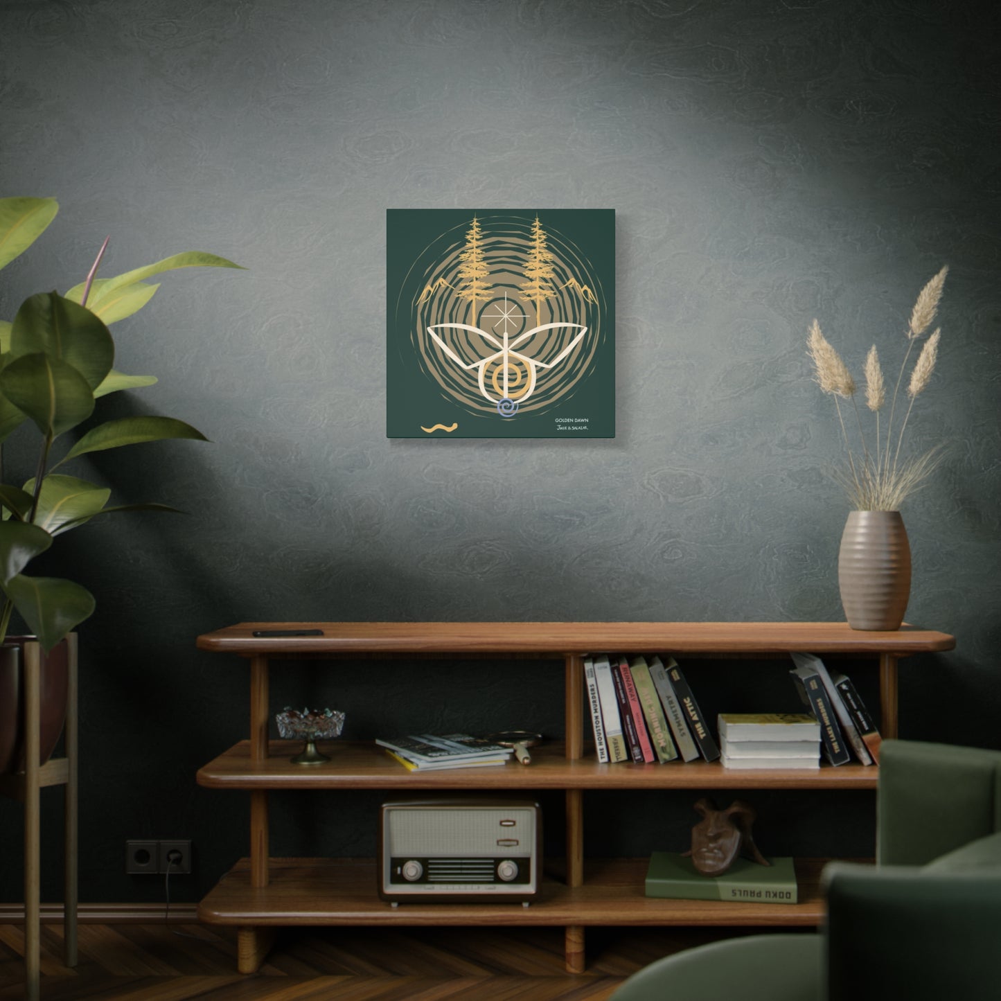 “Golden Dawn”, IMAGINE™ Series, Hand-Drawn Art Print, Wall Art Collection, Stretched Canvas , 6 x 6 inches, 20 x 20 inches, 36 x 36 inches, plus 7 More Sizes