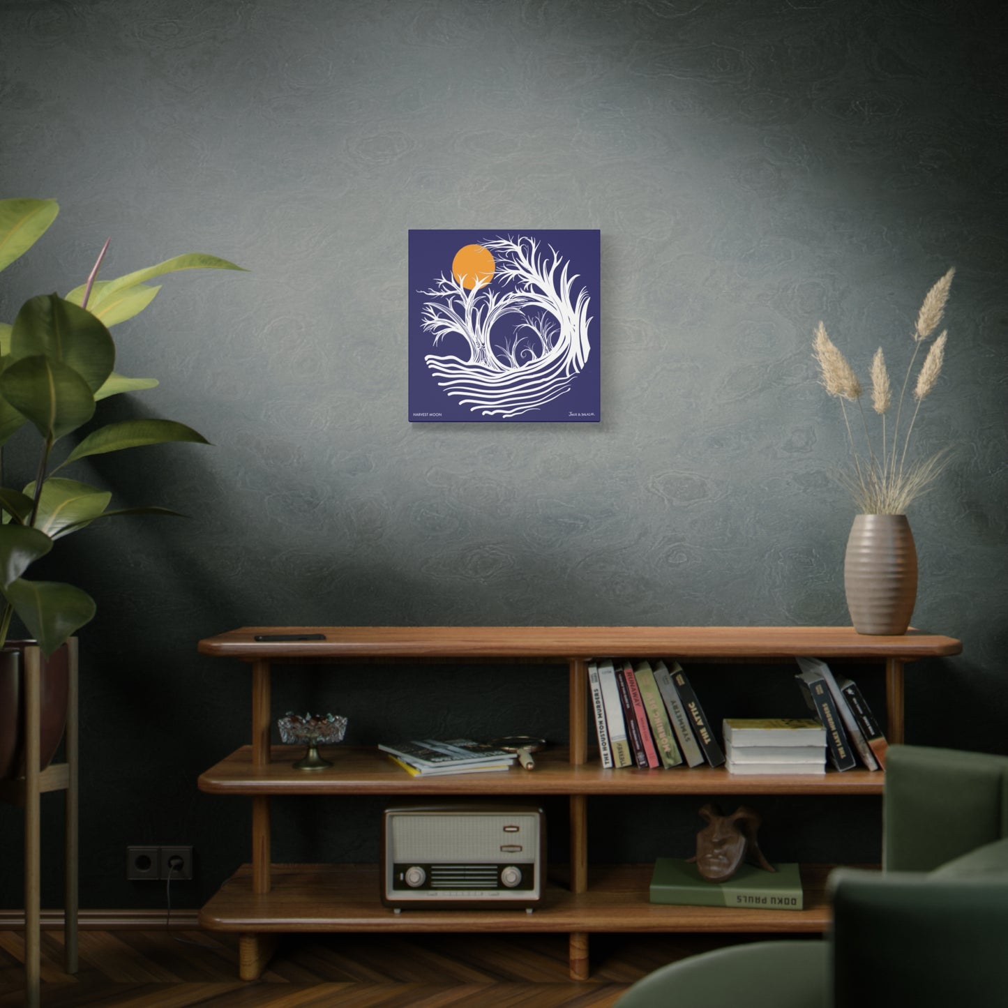 “Harvest Moon”, IMAGINE™ Series, Hand-Drawn Art Print, Wall Art Collection, Stretched Canvas , 6 x 6 inches, 20 x 20 inches, 36 x 36 inches, plus 7 More Sizes