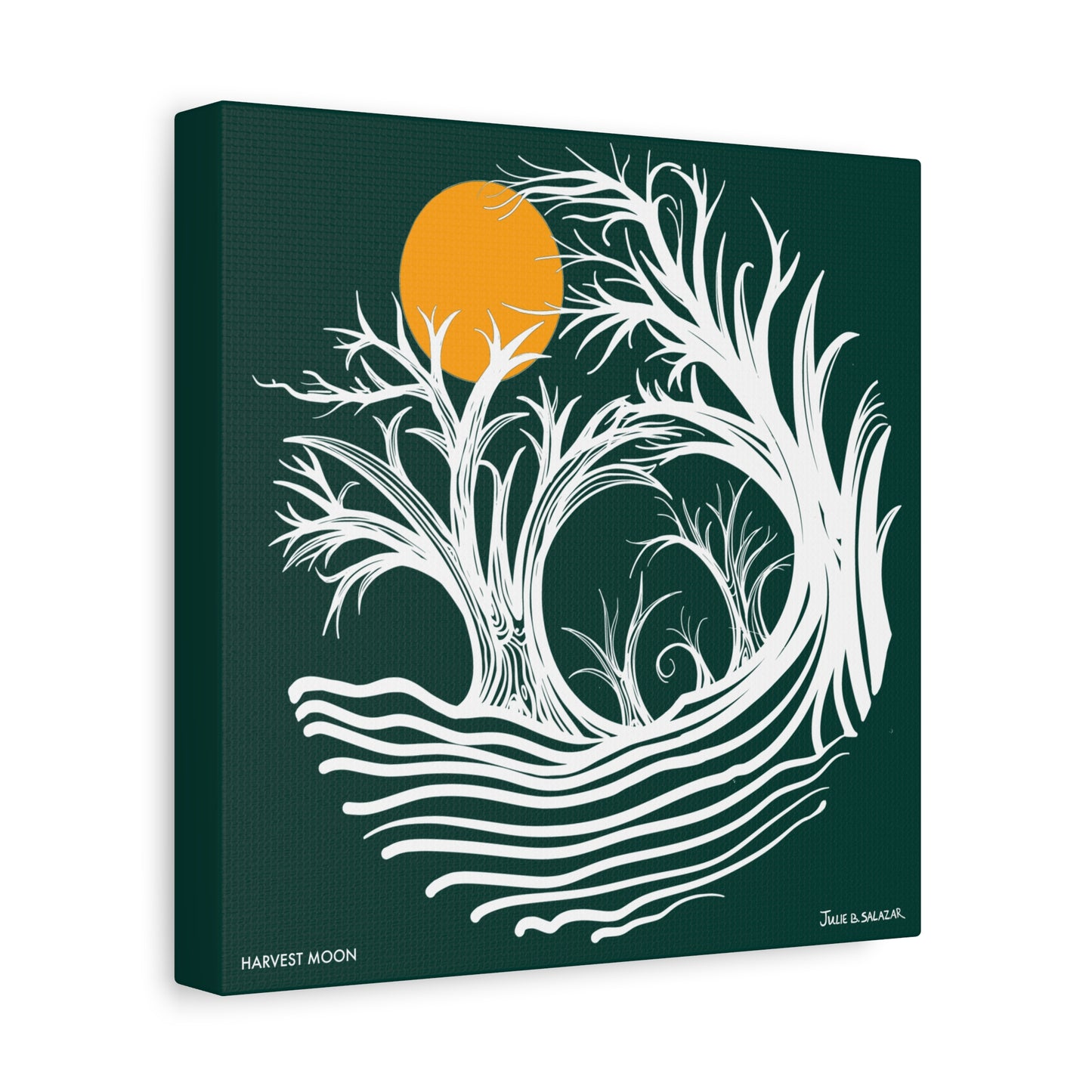 “Harvest Moon”, IMAGINE™ Series, Hand-Drawn Art Print, Wall Art Collection, Stretched Canvas , 6 x 6 inches, 20 x 20 inches, 36 x 36 inches, plus 7 More Sizes