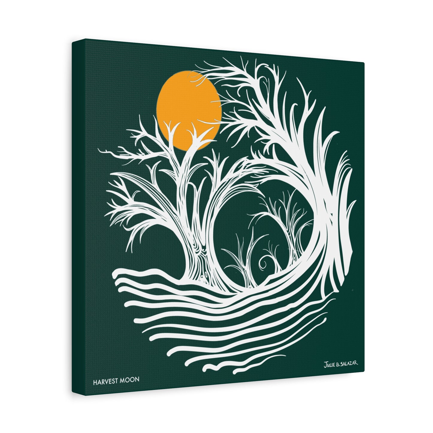 “Harvest Moon”, IMAGINE™ Series, Hand-Drawn Art Print, Wall Art Collection, Stretched Canvas , 6 x 6 inches, 20 x 20 inches, 36 x 36 inches, plus 7 More Sizes