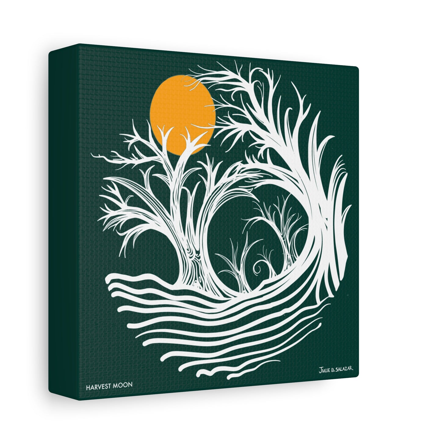 “Harvest Moon”, IMAGINE™ Series, Hand-Drawn Art Print, Wall Art Collection, Stretched Canvas , 6 x 6 inches, 20 x 20 inches, 36 x 36 inches, plus 7 More Sizes