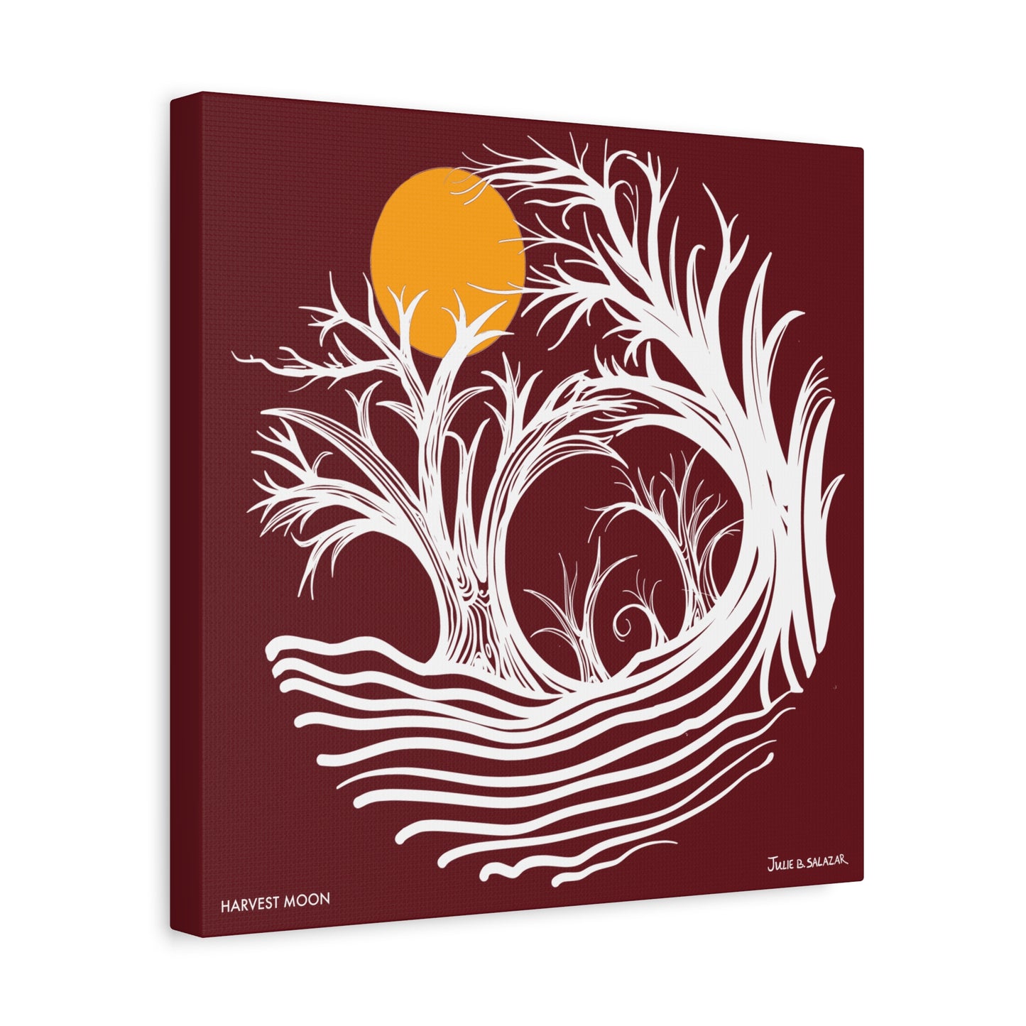 “Harvest Moon”, IMAGINE™ Series, Hand-Drawn Art Print, Wall Art Collection, Stretched Canvas , 6 x 6 inches, 20 x 20 inches, 36 x 36 inches, plus 7 More Sizes
