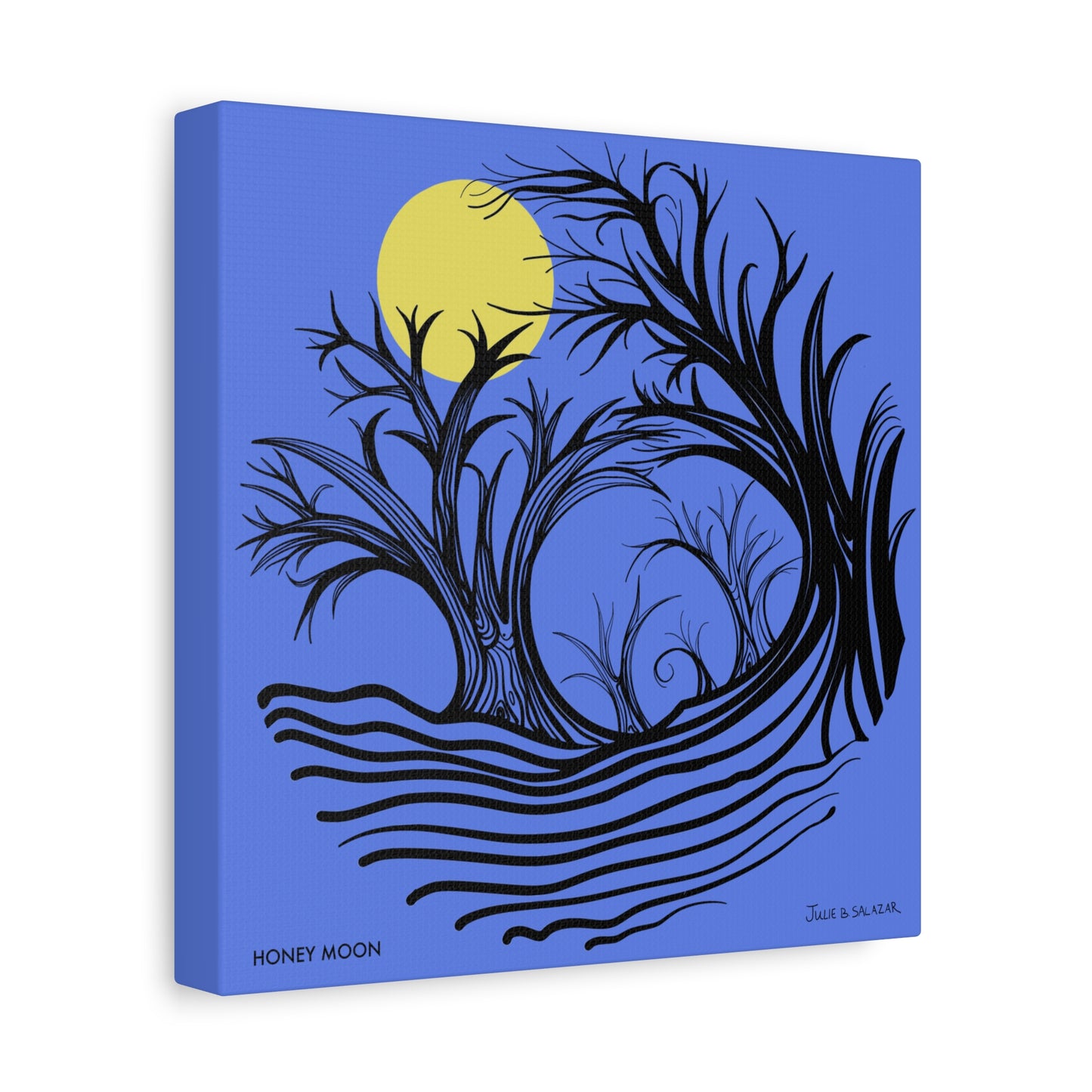 “Honey Moon”, IMAGINE™ Series, Hand-Drawn Art Print, Wall Art Collection, Stretched Canvas , 6 x 6 inches, 20 x 20 inches, 36 x 36 inches, plus 7 More Sizes