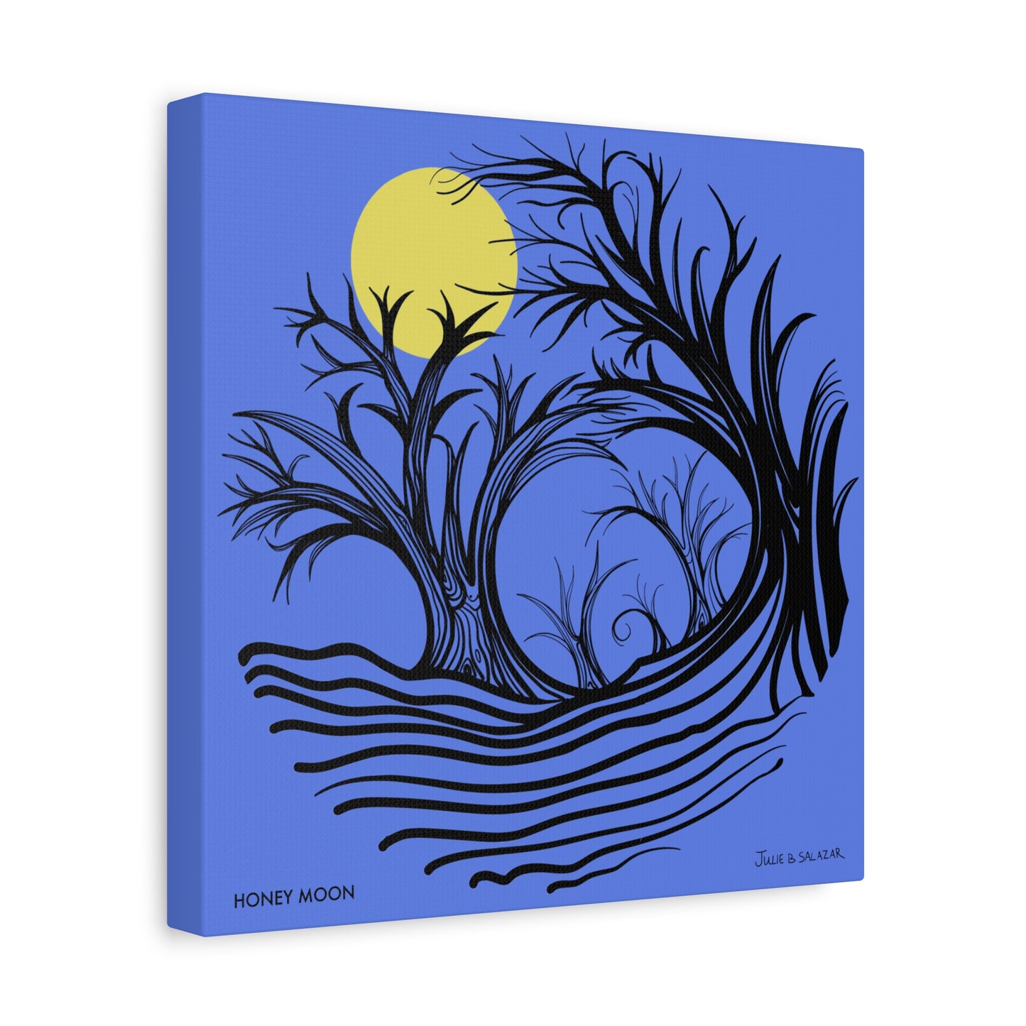 “Honey Moon”, IMAGINE™ Series, Hand-Drawn Art Print, Wall Art Collection, Stretched Canvas , 6 x 6 inches, 20 x 20 inches, 36 x 36 inches, plus 7 More Sizes