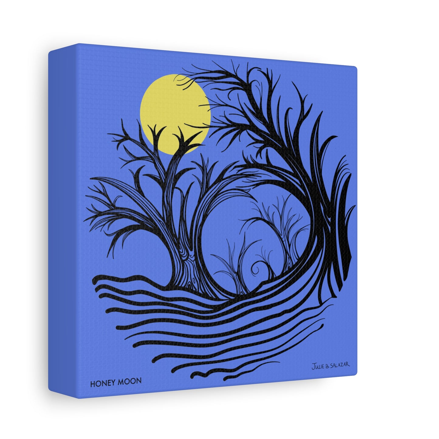 “Honey Moon”, IMAGINE™ Series, Hand-Drawn Art Print, Wall Art Collection, Stretched Canvas , 6 x 6 inches, 20 x 20 inches, 36 x 36 inches, plus 7 More Sizes