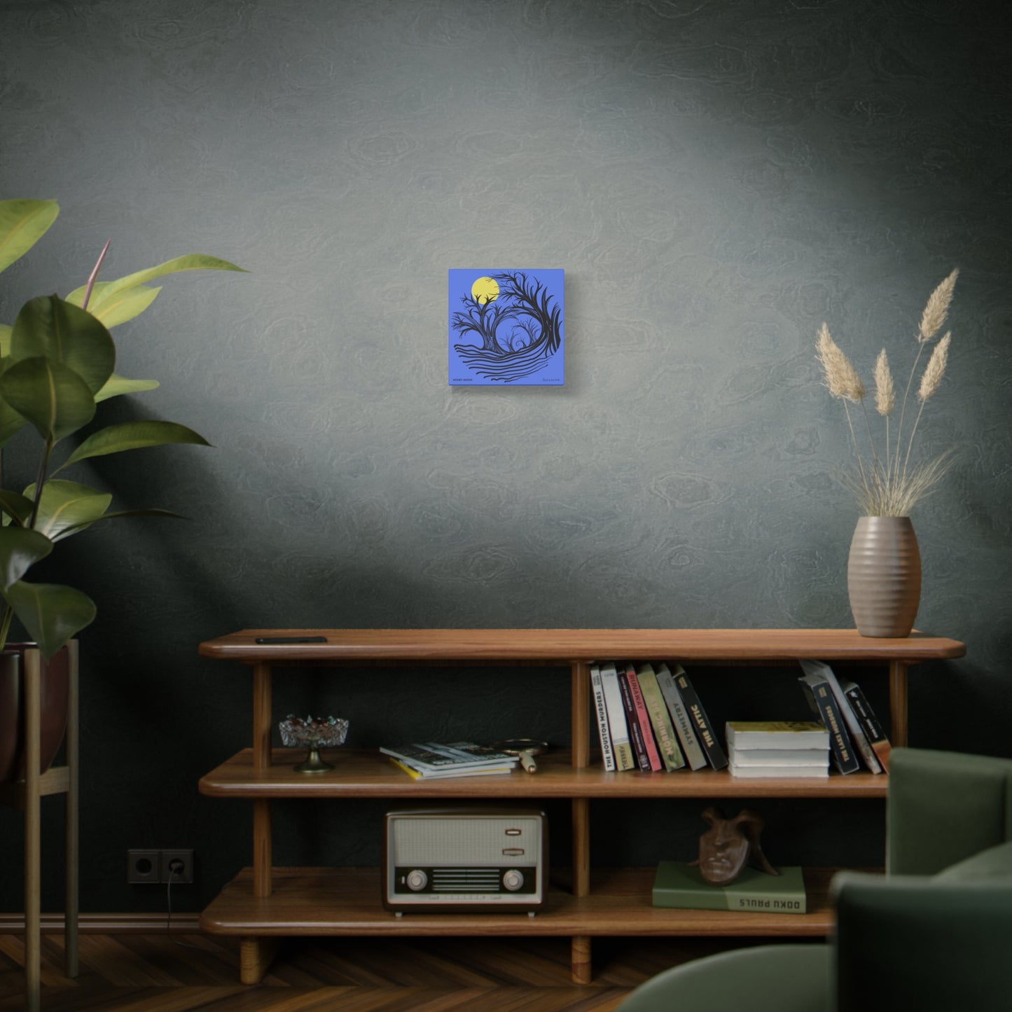 “Honey Moon”, IMAGINE™ Series, Hand-Drawn Art Print, Wall Art Collection, Stretched Canvas , 6 x 6 inches, 20 x 20 inches, 36 x 36 inches, plus 7 More Sizes