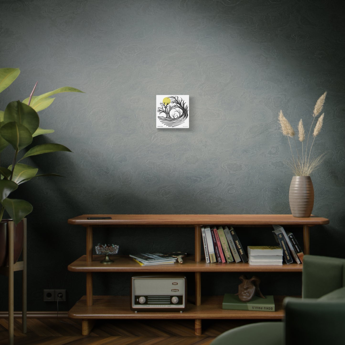 “Honey Moon”, IMAGINE™ Series, Hand-Drawn Art Print, Wall Art Collection, Stretched Canvas , 6 x 6 inches, 20 x 20 inches, 36 x 36 inches, plus 7 More Sizes