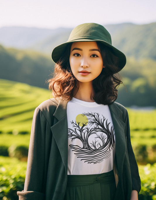 "Honey Moon", IMAGINE™ Series, Hand-Drawn Art Print, Bella+Canvas 3001 Unisex Jersey Short Sleeve Tee