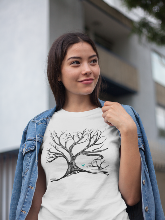 "Life Begins", IMAGINE™ Series, Hand-Drawn Art Print, Bella+Canvas 3001 Unisex Jersey Short Sleeve Tee