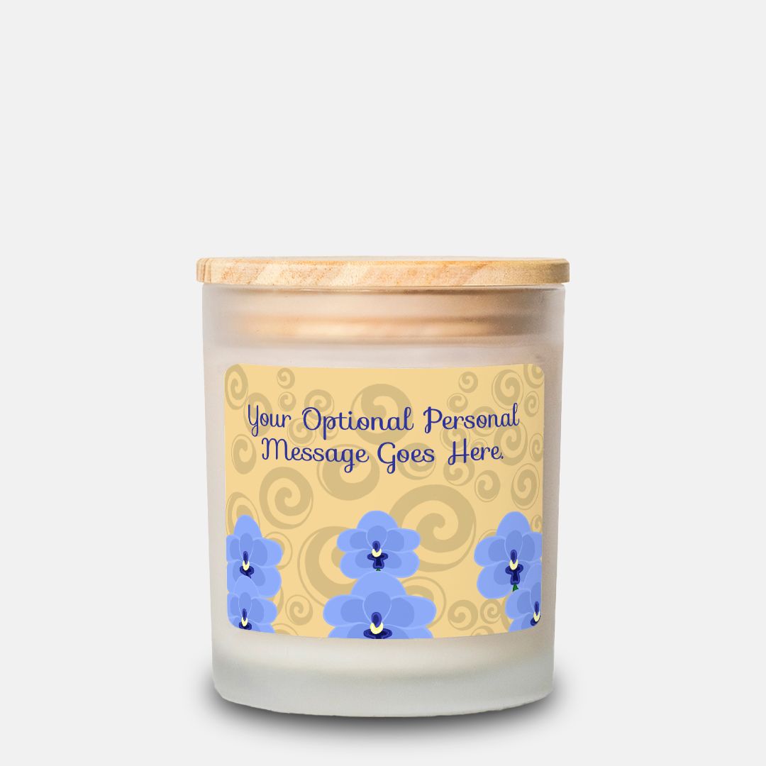 IMAGINE™ "Orchids and Spirals" Candle, Frosted Glass (Hand Poured 11 oz—50-hour average burn)