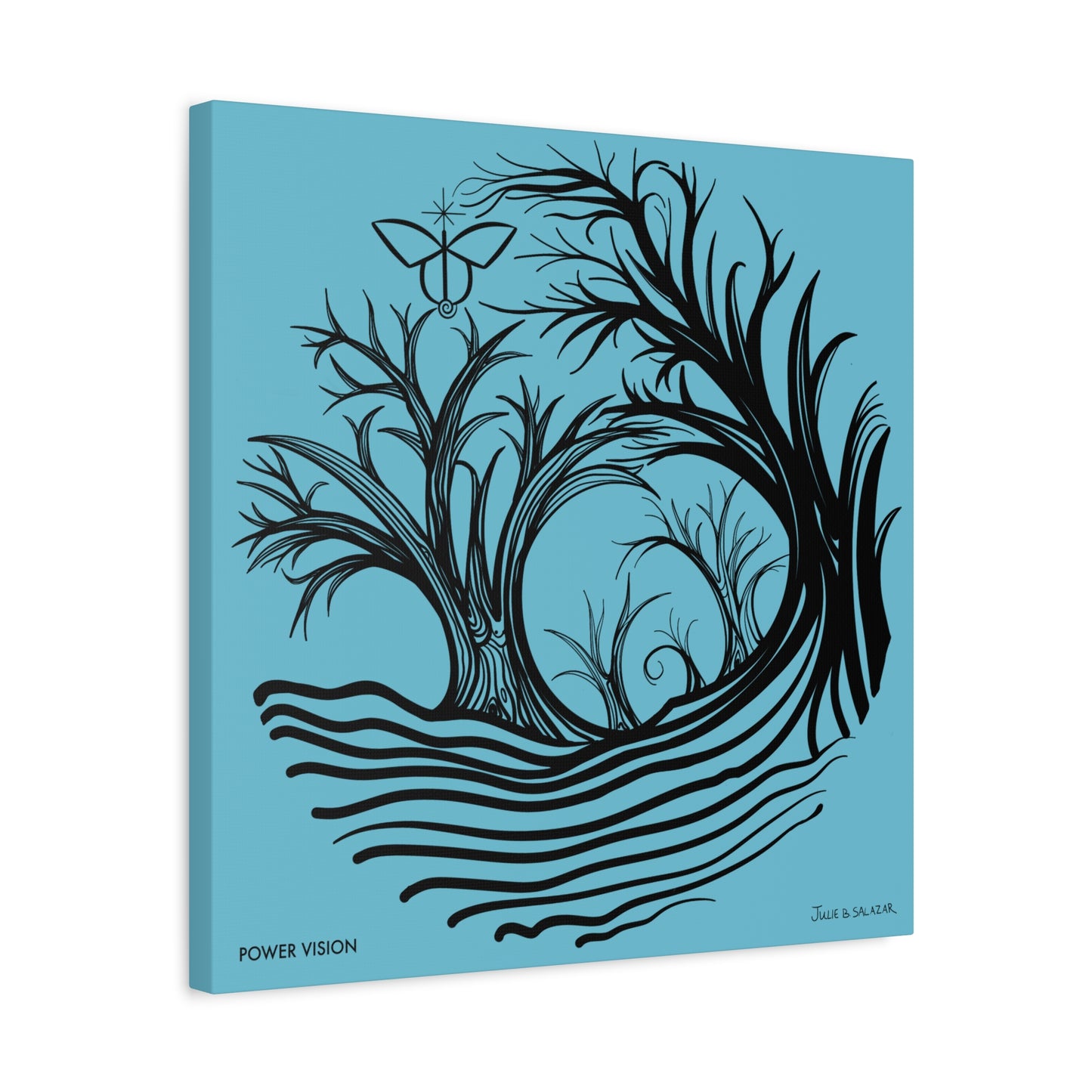 “Power Vision”, IMAGINE™ Series, Hand-Drawn Art Print, Wall Art Collection, Stretched Canvas , 6 x 6 inches, 20 x 20 inches, 36 x 36 inches, plus 7 More Sizes