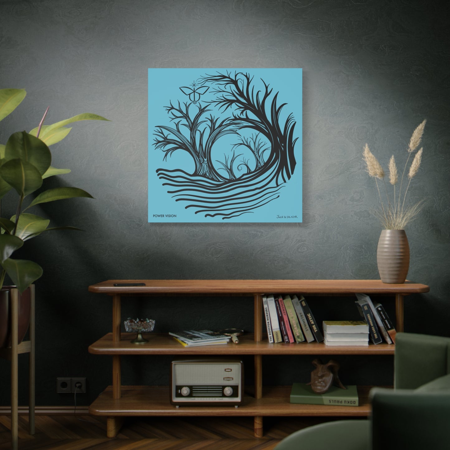 “Power Vision”, IMAGINE™ Series, Hand-Drawn Art Print, Wall Art Collection, Stretched Canvas , 6 x 6 inches, 20 x 20 inches, 36 x 36 inches, plus 7 More Sizes