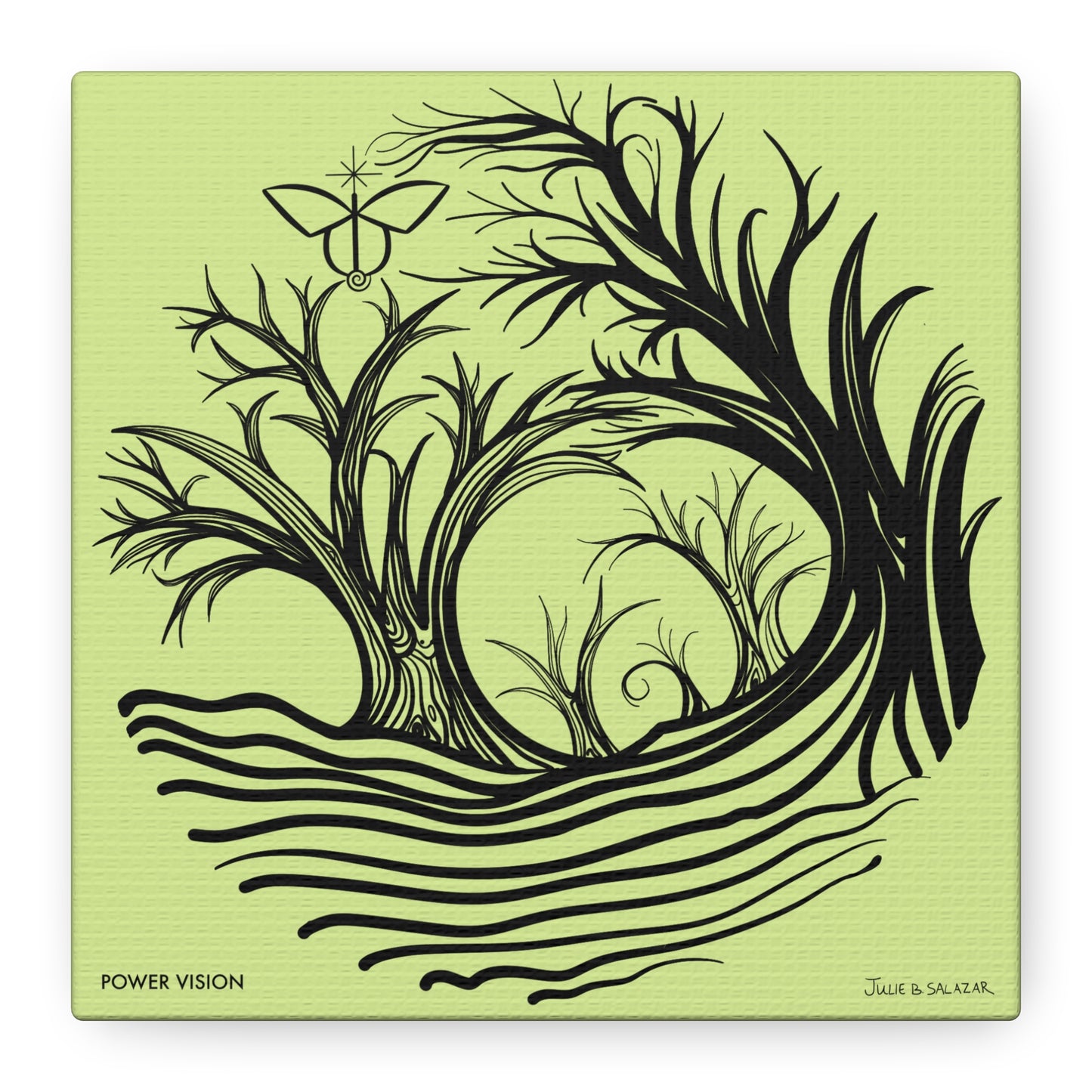 “Power Vision”, IMAGINE™ Series, Hand-Drawn Art Print, Wall Art Collection, Stretched Canvas , 6 x 6 inches, 20 x 20 inches, 36 x 36 inches, plus 7 More Sizes