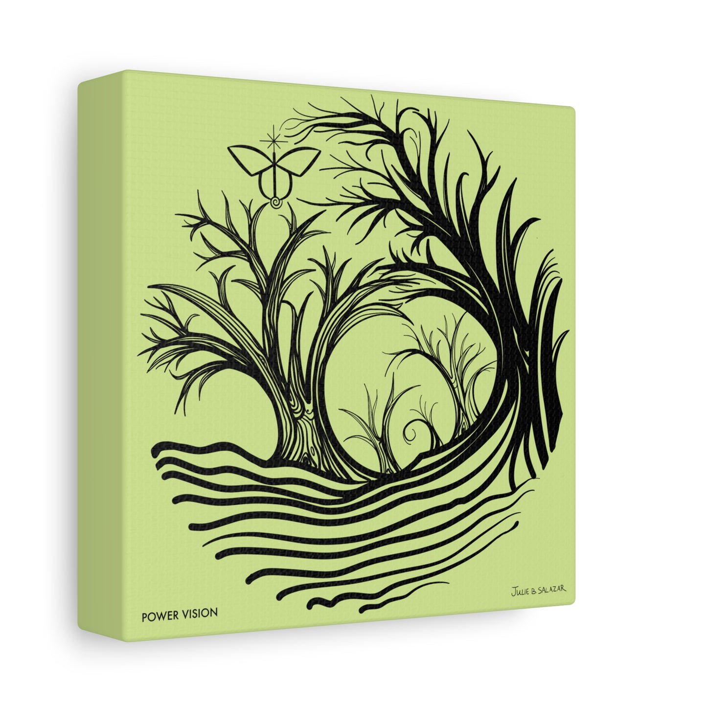 “Power Vision”, IMAGINE™ Series, Hand-Drawn Art Print, Wall Art Collection, Stretched Canvas , 6 x 6 inches, 20 x 20 inches, 36 x 36 inches, plus 7 More Sizes