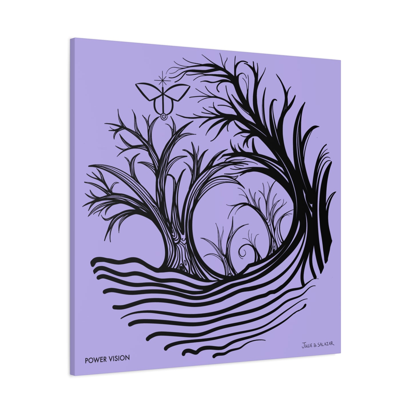 “Power Vision”, IMAGINE™ Series, Hand-Drawn Art Print, Wall Art Collection, Stretched Canvas , 6 x 6 inches, 20 x 20 inches, 36 x 36 inches, plus 7 More Sizes