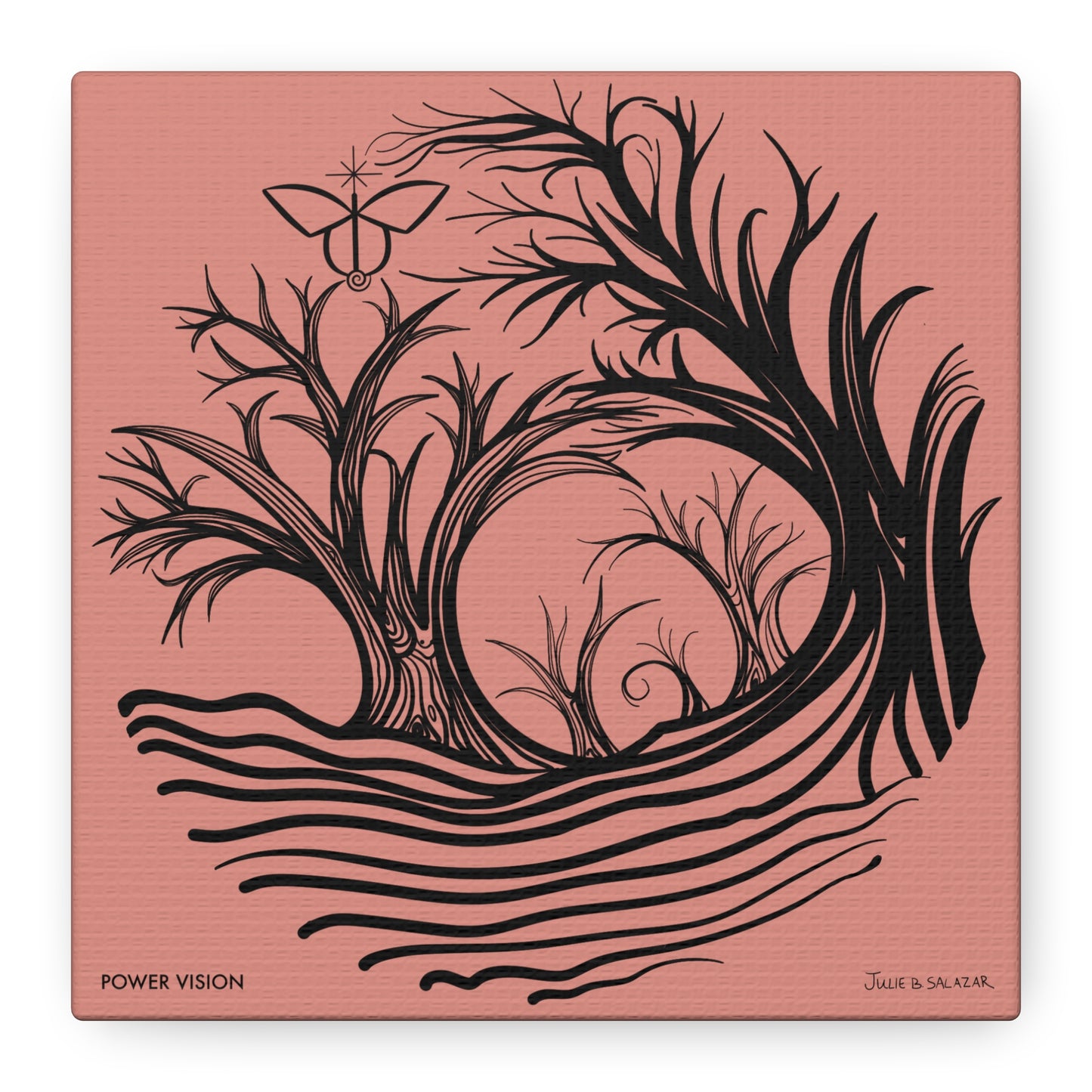 “Power Vision”, IMAGINE™ Series, Hand-Drawn Art Print, Wall Art Collection, Stretched Canvas , 6 x 6 inches, 20 x 20 inches, 36 x 36 inches, plus 7 More Sizes