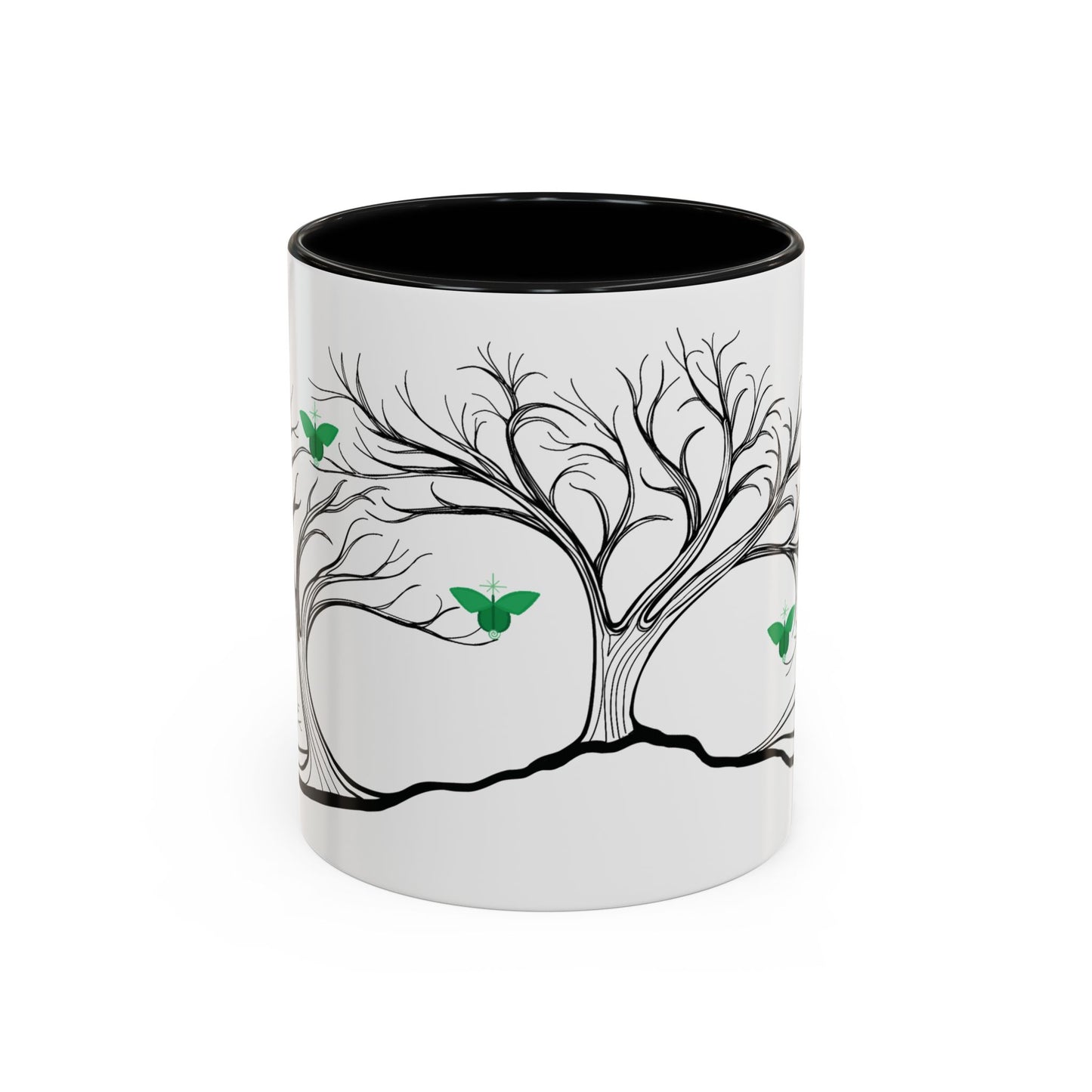 "Rebalancing", IMAGINE™ Series, Hand-Drawn Art Print, White Ceramic Accent Mug—4 of 7 Butterfly Graces Collection—15 oz or 11 oz