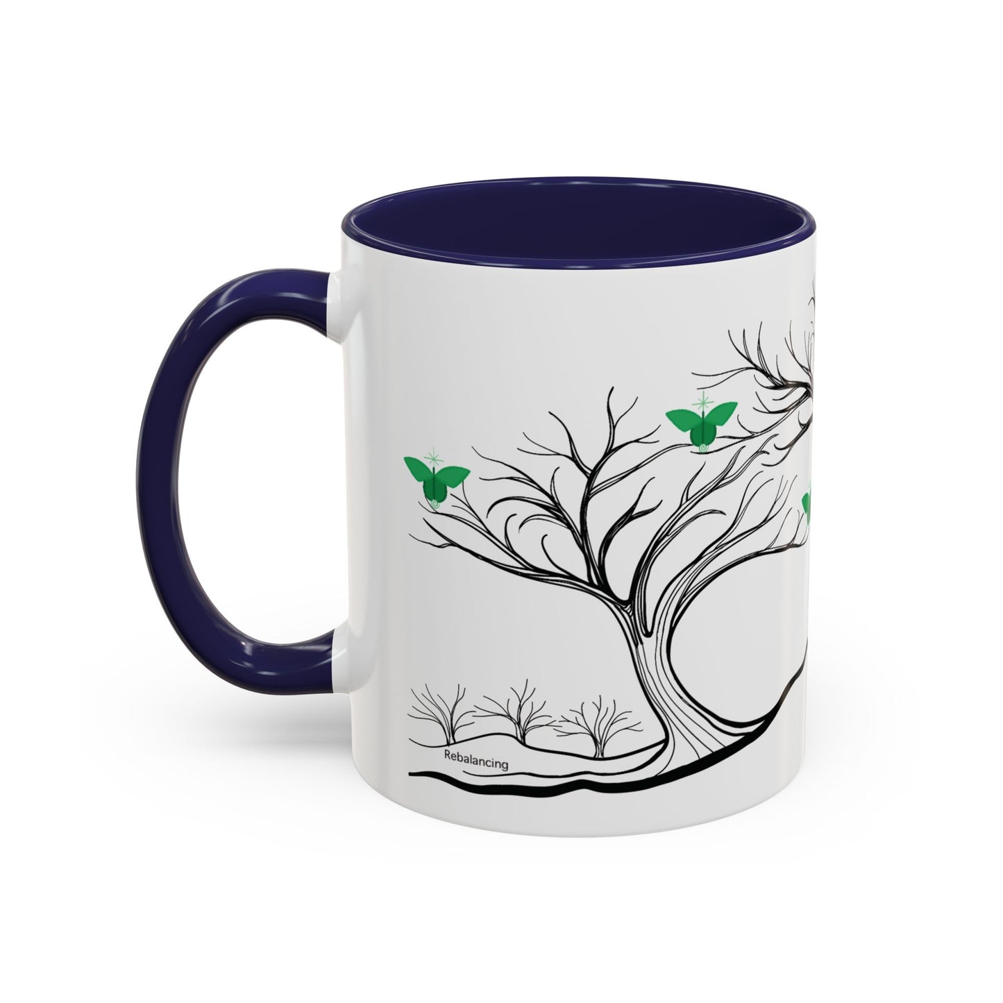 "Rebalancing", IMAGINE™ Series, Hand-Drawn Art Print, White Ceramic Accent Mug—4 of 7 Butterfly Graces Collection—15 oz or 11 oz