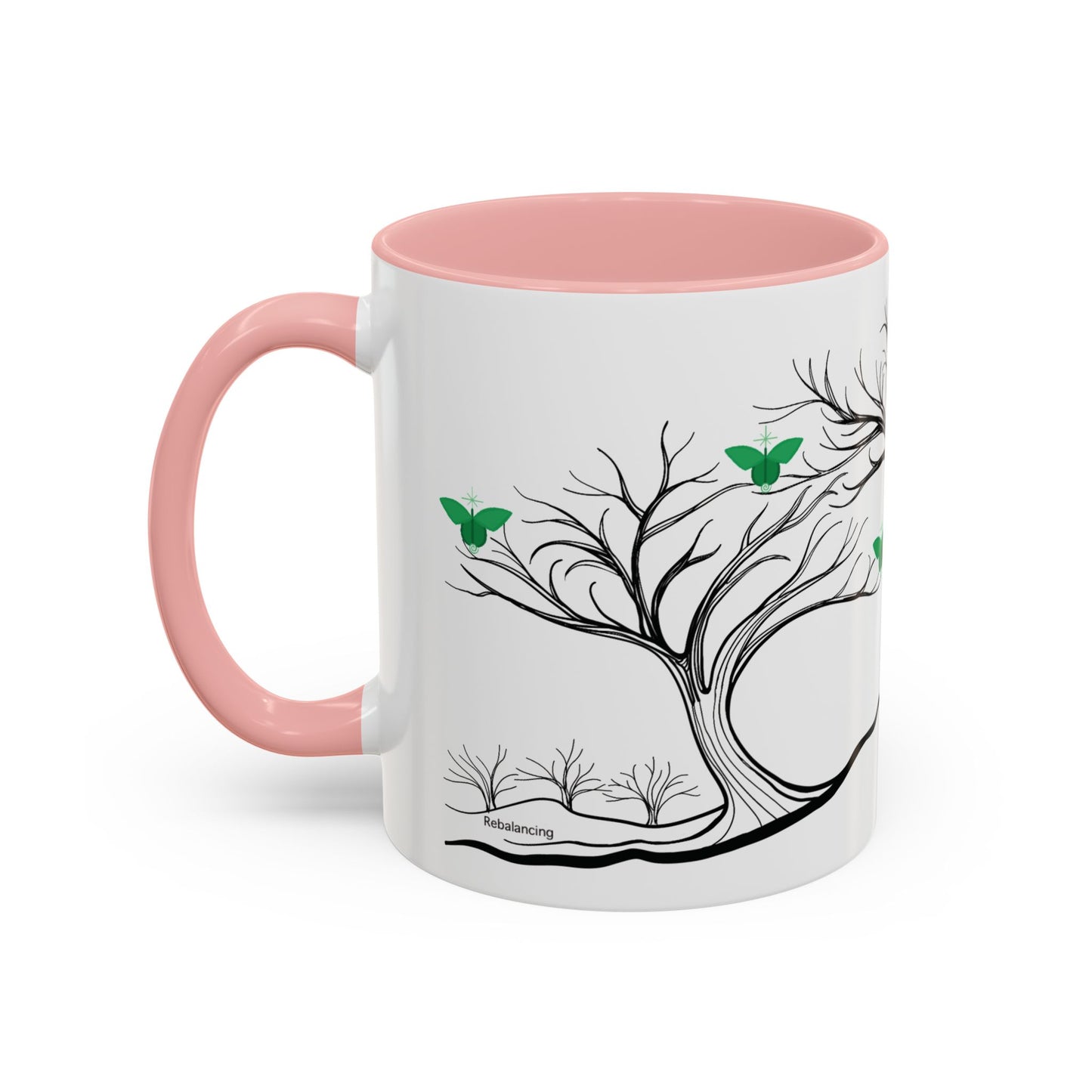 "Rebalancing", IMAGINE™ Series, Hand-Drawn Art Print, White Ceramic Accent Mug—4 of 7 Butterfly Graces Collection—15 oz or 11 oz