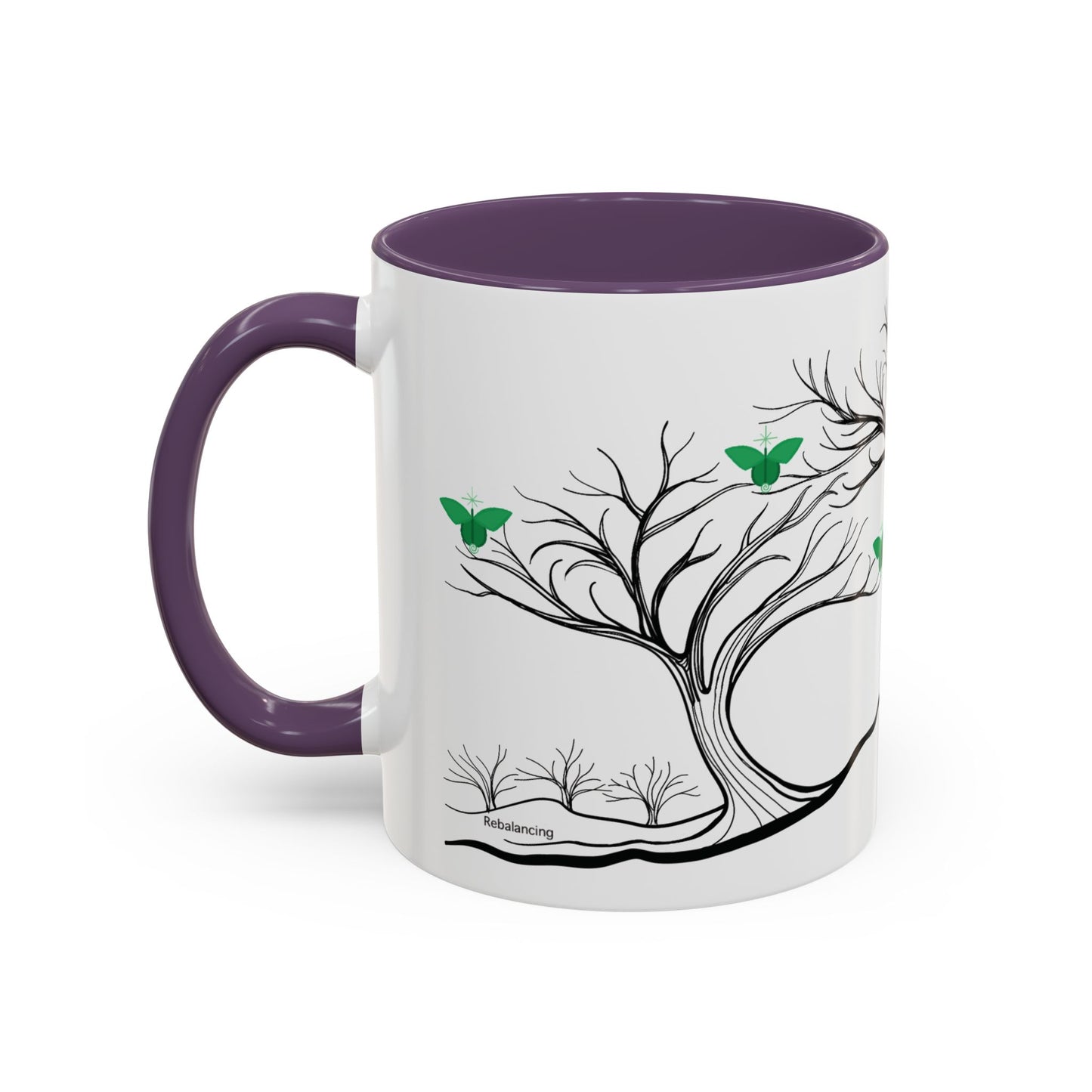"Rebalancing", IMAGINE™ Series, Hand-Drawn Art Print, White Ceramic Accent Mug—4 of 7 Butterfly Graces Collection—15 oz or 11 oz