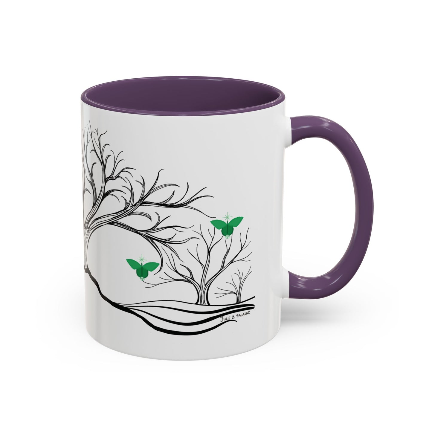 "Rebalancing", IMAGINE™ Series, Hand-Drawn Art Print, White Ceramic Accent Mug—4 of 7 Butterfly Graces Collection—15 oz or 11 oz