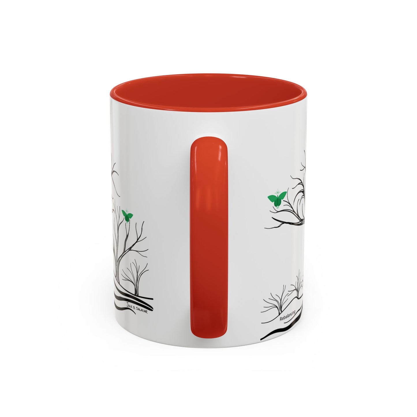 "Rebalancing", IMAGINE™ Series, Hand-Drawn Art Print, White Ceramic Accent Mug—4 of 7 Butterfly Graces Collection—15 oz or 11 oz