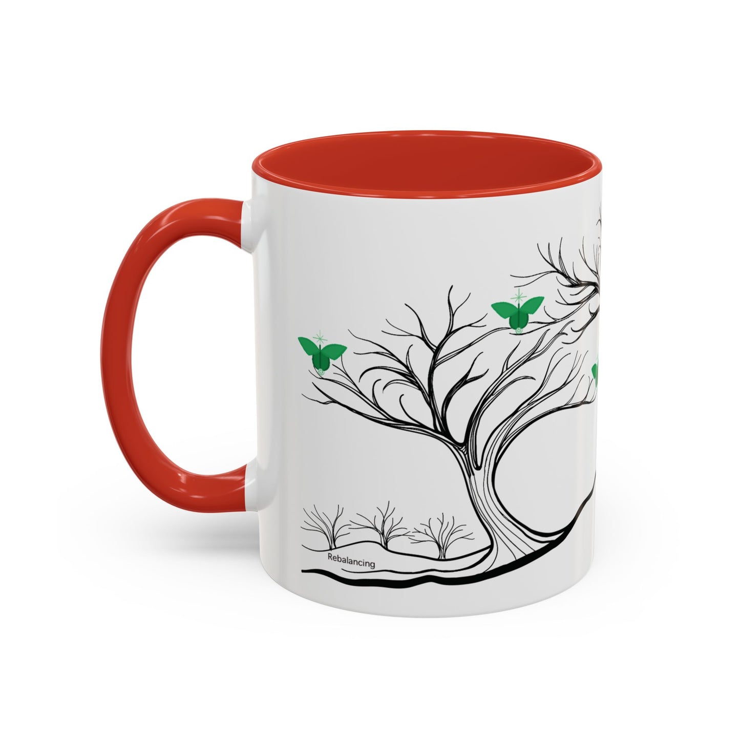 "Rebalancing", IMAGINE™ Series, Hand-Drawn Art Print, White Ceramic Accent Mug—4 of 7 Butterfly Graces Collection—15 oz or 11 oz
