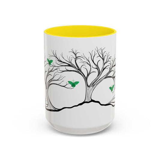 "Rebalancing", IMAGINE™ Series, Hand-Drawn Art Print, White Ceramic Accent Mug—4 of 7 Butterfly Graces Collection—15 oz or 11 oz