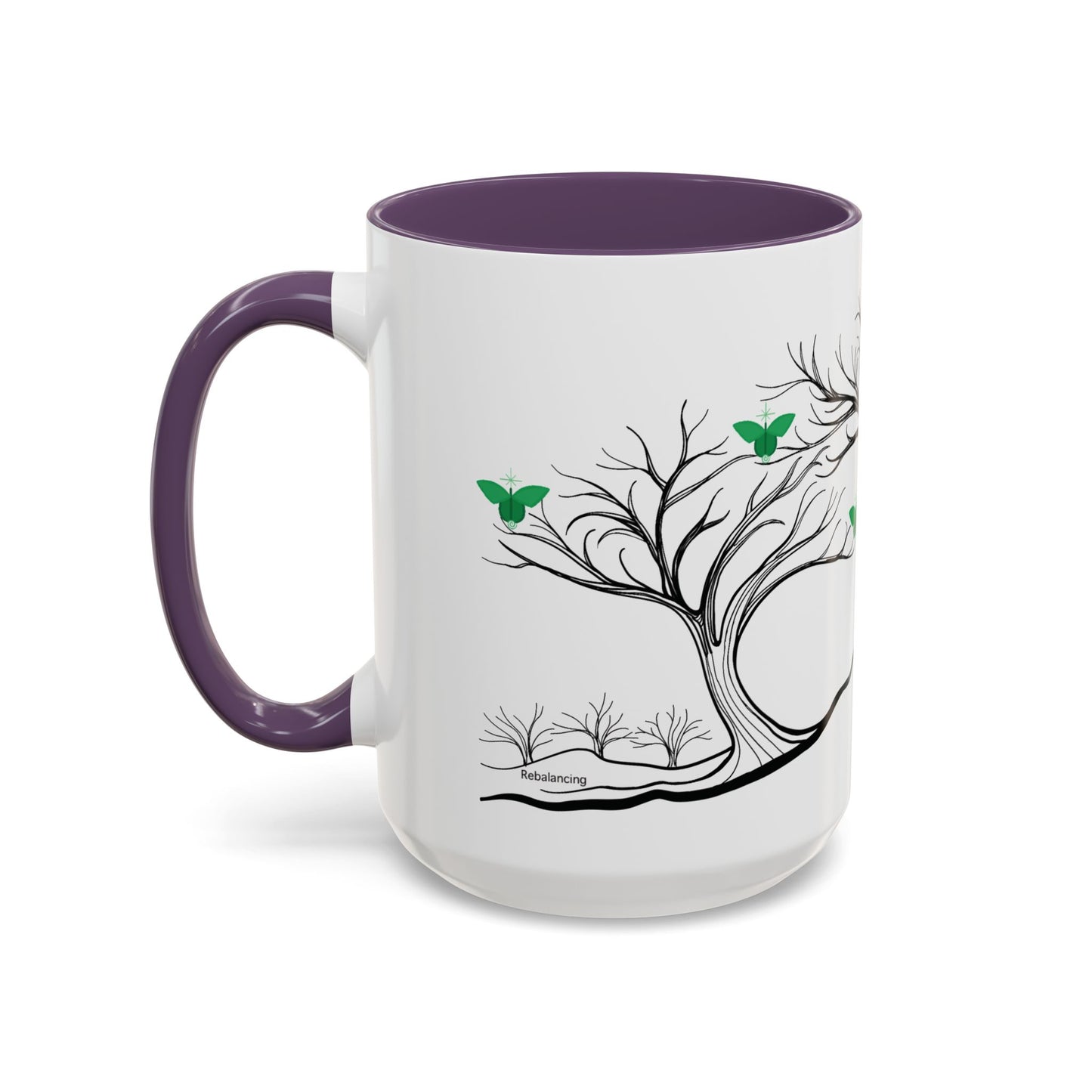 "Rebalancing", IMAGINE™ Series, Hand-Drawn Art Print, White Ceramic Accent Mug—4 of 7 Butterfly Graces Collection—15 oz or 11 oz