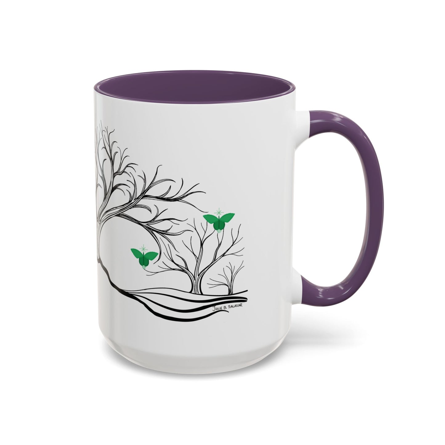 "Rebalancing", IMAGINE™ Series, Hand-Drawn Art Print, White Ceramic Accent Mug—4 of 7 Butterfly Graces Collection—15 oz or 11 oz