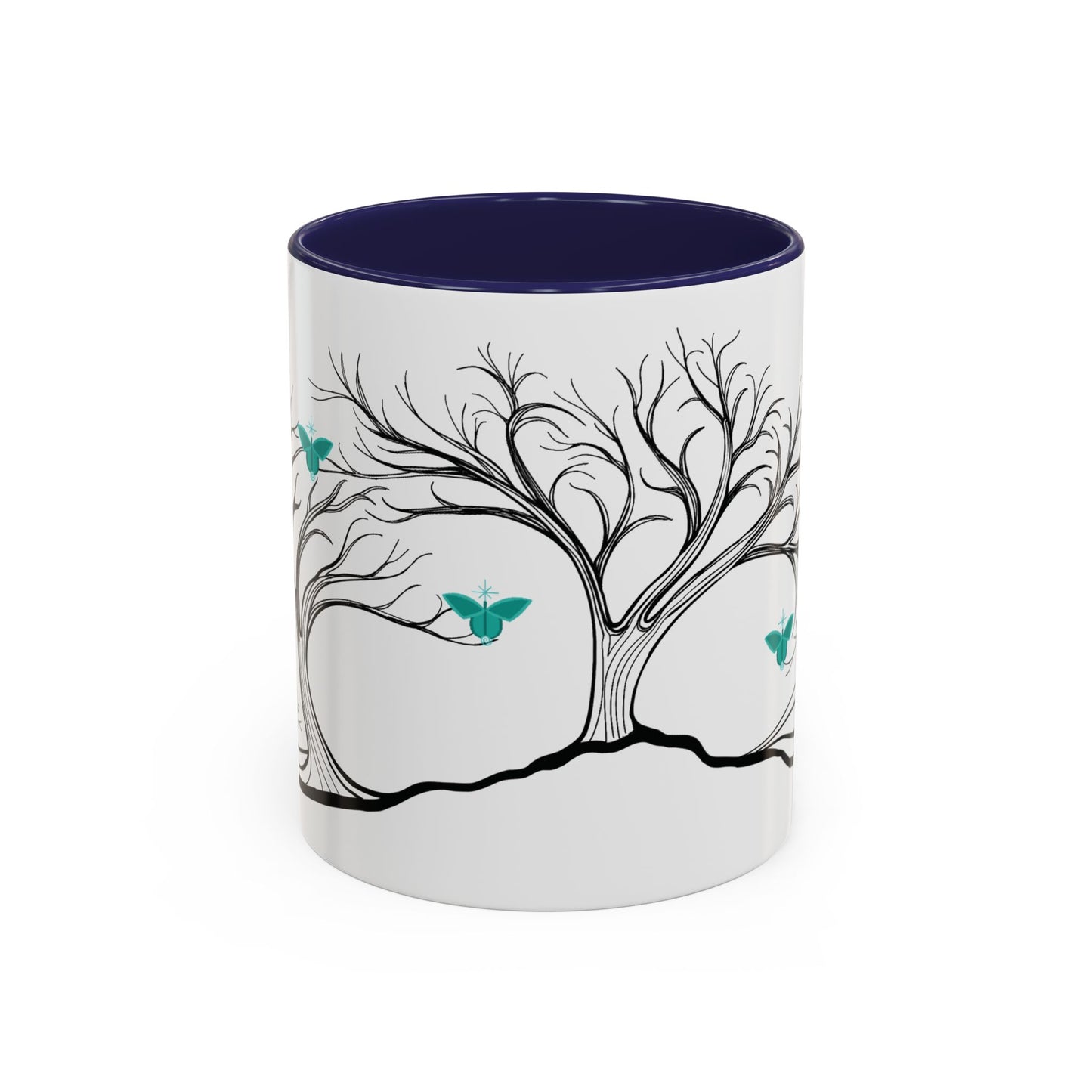 "Refreshing", IMAGINE™ Series, Hand-Drawn Art Print, White Ceramic Accent Mug—5 of 7 Butterfly Graces Collection—15 oz or 11 oz
