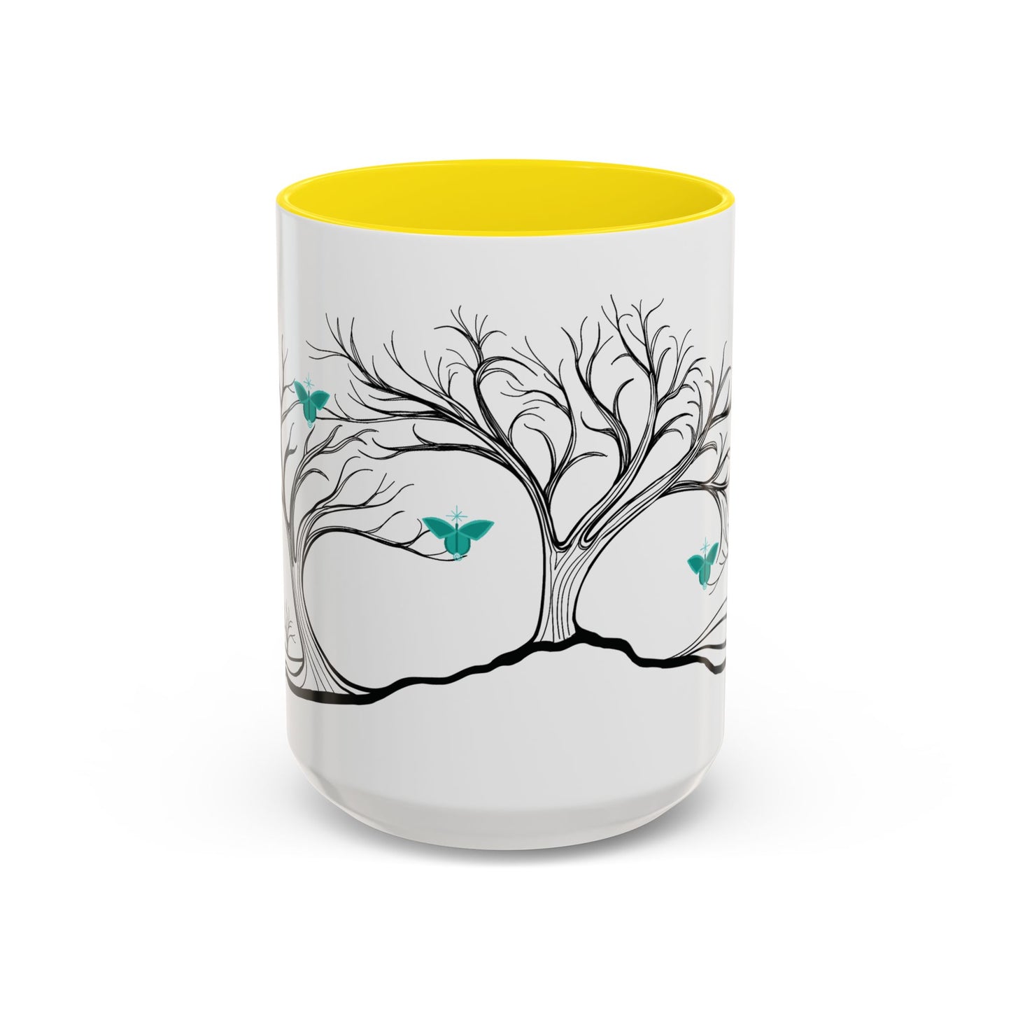 "Refreshing", IMAGINE™ Series, Hand-Drawn Art Print, White Ceramic Accent Mug—5 of 7 Butterfly Graces Collection—15 oz or 11 oz