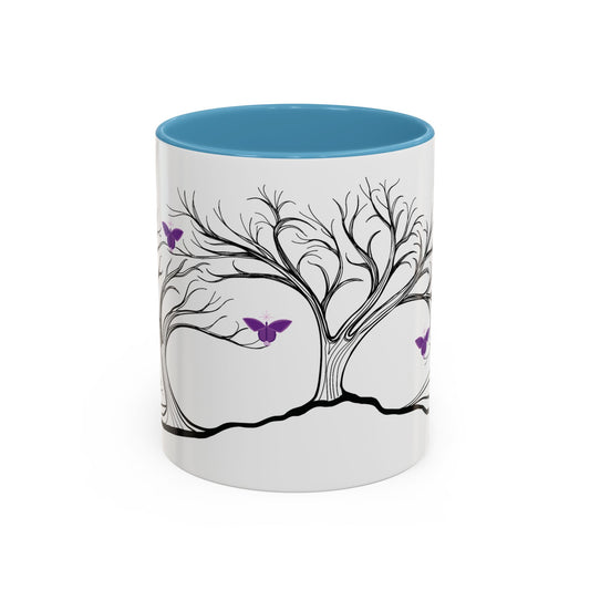 "Reimagining", IMAGINE™ Series, Hand-Drawn Art Print, White Ceramic Accent Mug—7 of 7 Butterfly Graces Collection—15 oz or 11 oz