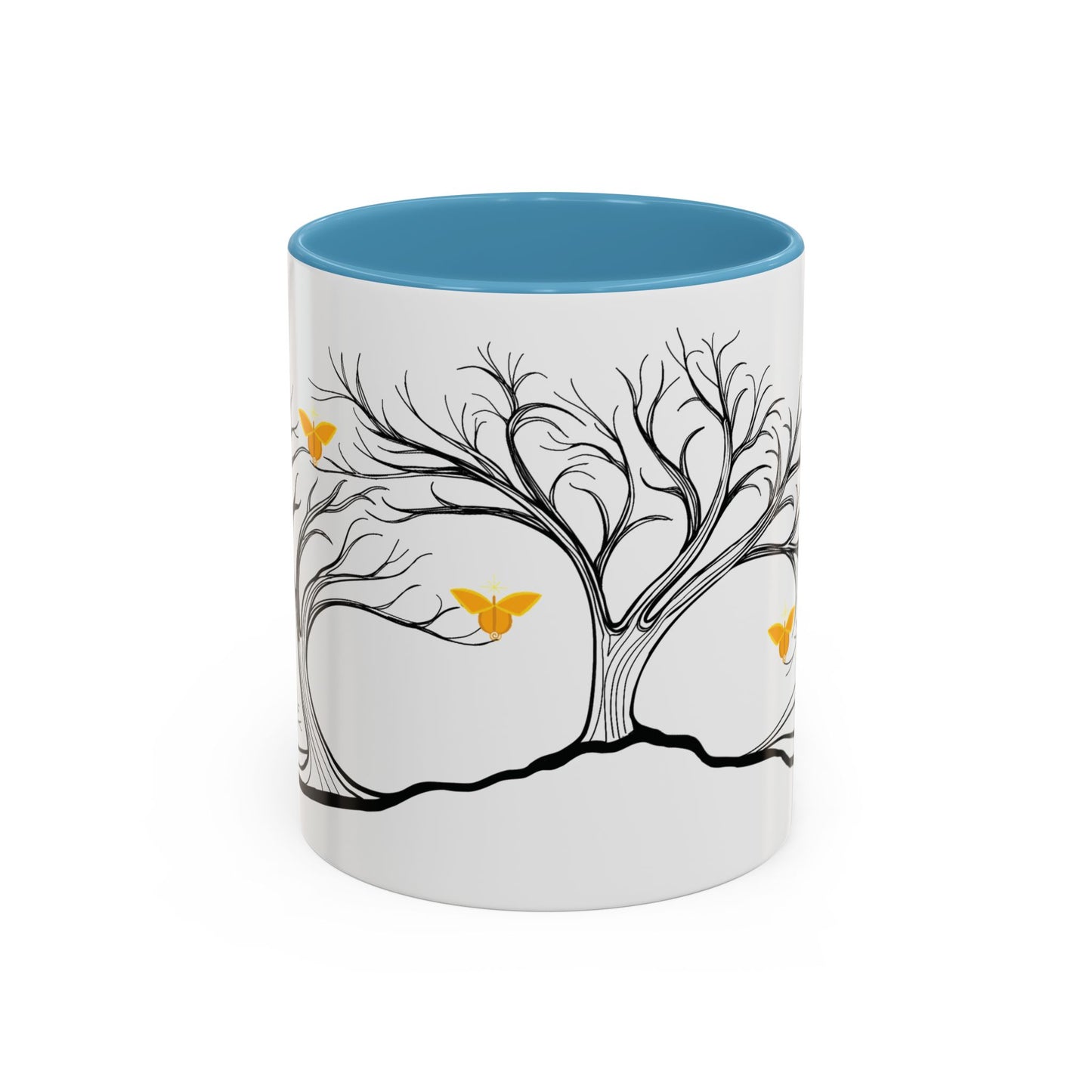 "Rejoicing", IMAGINE™ Series, Hand-Drawn Art Print, White Ceramic Accent Mug—3 of 7 Butterfly Graces Collection—15 oz or 11 oz